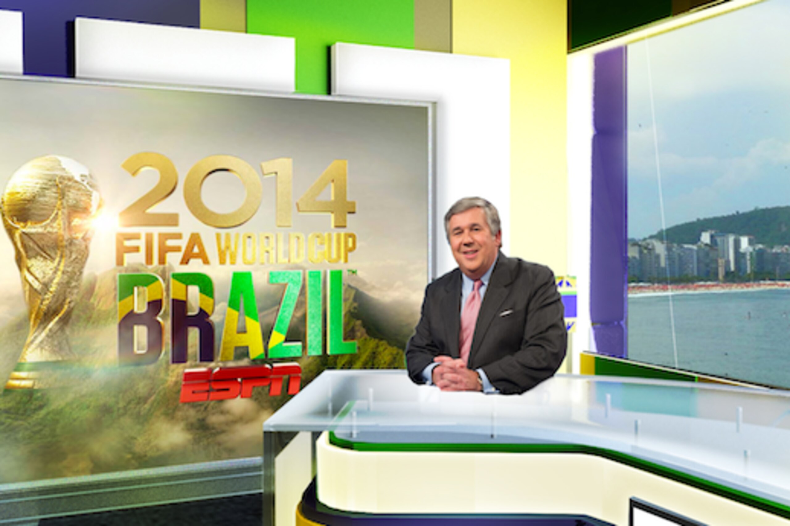 Bob Ley on the virtual rendering of ESPN's Rio set.