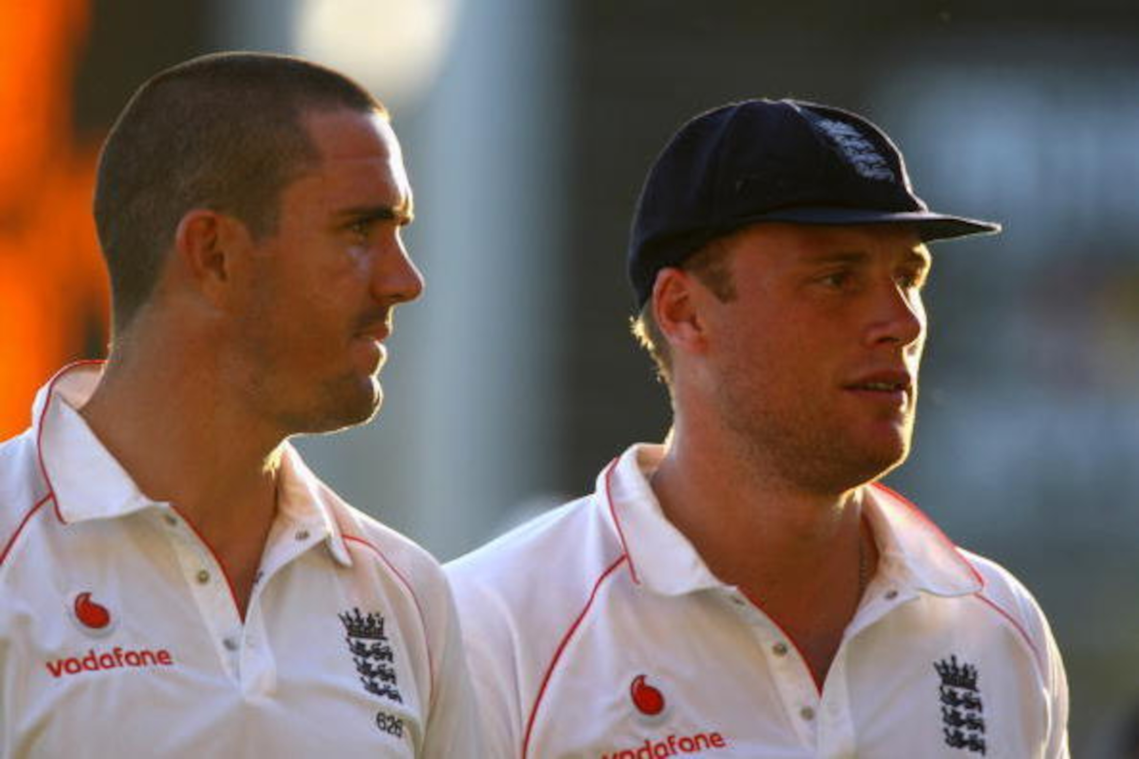 KINGSTON, JAMAICA - FEBRUARY 06: Kevin Pietersen (L) and Andrew Flintoff of England walk off the field at the end of day three of the 1st Test between The West Indies and England played at Sabina Park on February 6, 2009 in Kingston, Jamaica (Photo by J KINGSTON, JAMAICA - FEBRUARY 06: Kevin Pietersen (L) and Andrew Flintoff of England walk off the field at the end of day three of the 1st Test between The West Indies and England played at Sabina Park on February 6, 2009 in Kingston, Jamaica (Photo by J