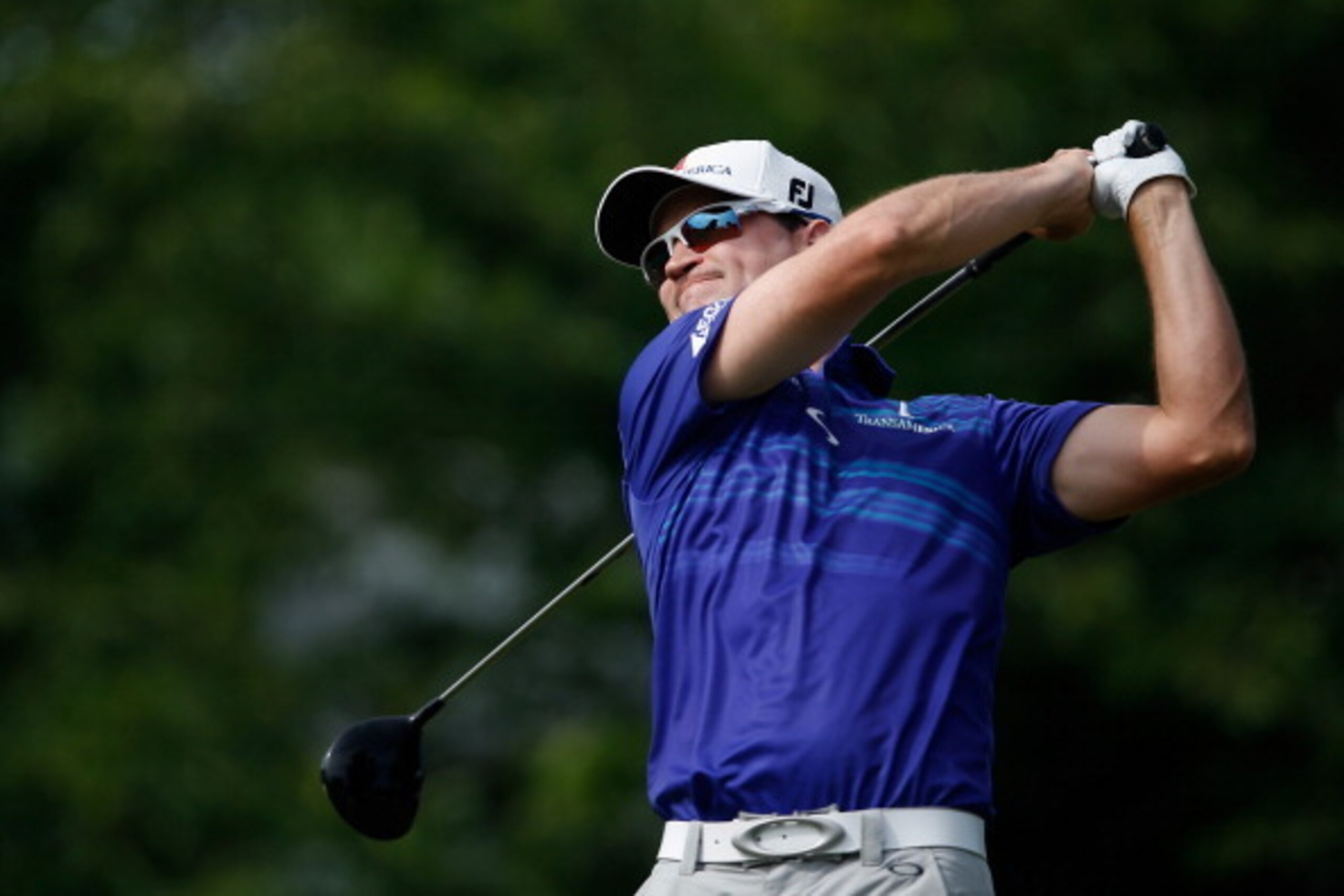 MEMPHIS, TN - JUNE 06:  Zach Johnson hits a tee shot on the 13th hole during the second round of the FedEx St. Jude Classic at the TPC Southwind on June 6, 2014 in Memphis, Tennessee.  (Photo by Christian Petersen/Getty Images)