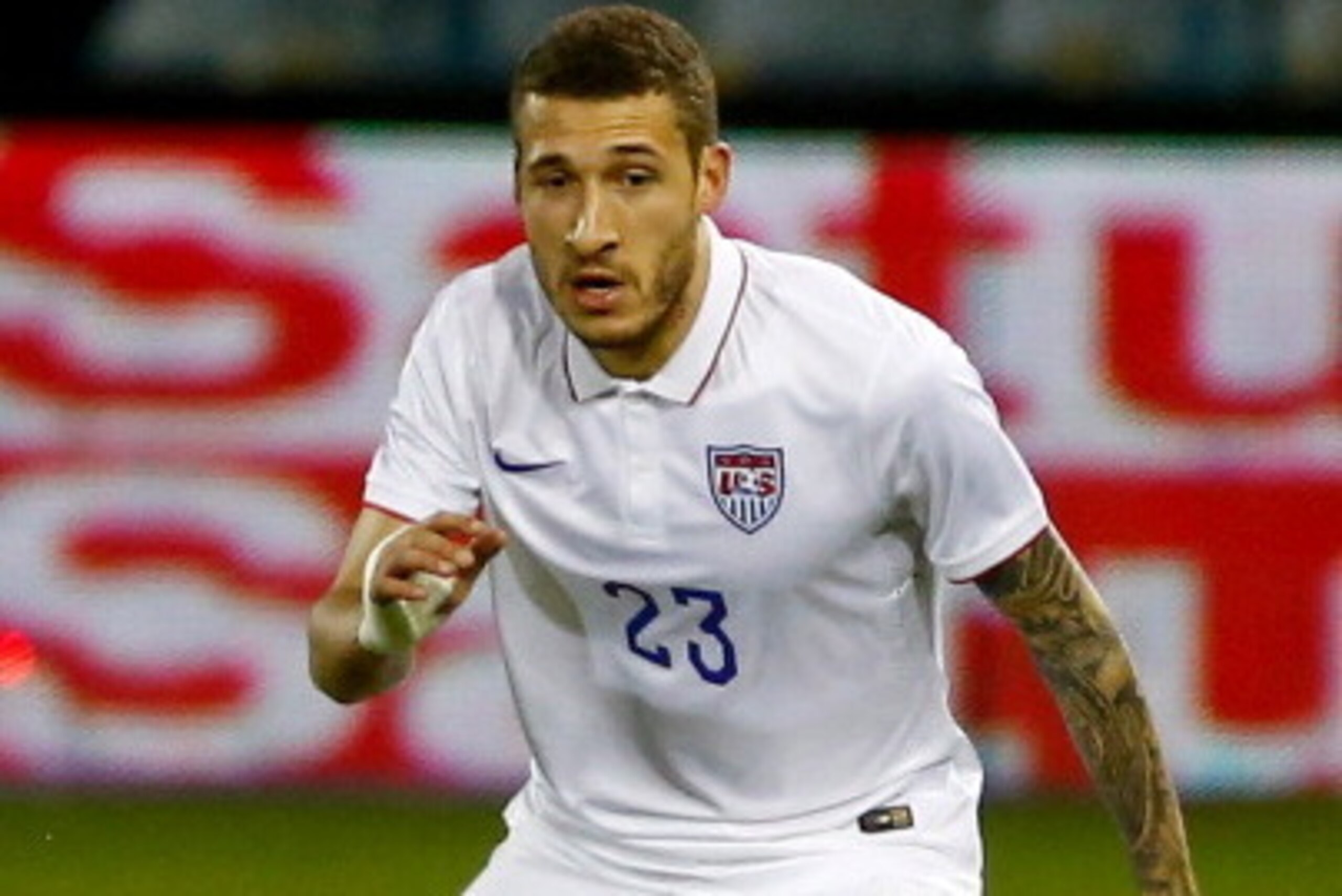 LARNACA, CYPRUS - MARCH 05:  Fabian Johnson of the USA  in action during the Ukraine v USA International Friendly  at Antonis Papadopoulos stadium on March 5, 2014 in Larnaca, Cyprus.  (Photo by Andrew Caballero-Reynolds/Getty Images)