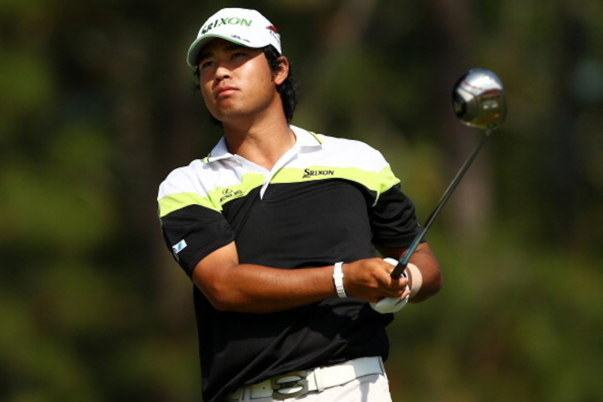 PINEHURST, NC - JUNE 10:  Hideki Matsuyama of Japan hits a tee shot during a practice round prior to the start of the 114th U.S. Open at Pinehurst Resort & Country Club, Course No. 2 on June 10, 2014 in Pinehurst, North Carolina.  (Photo by Tyler Lecka/Ge