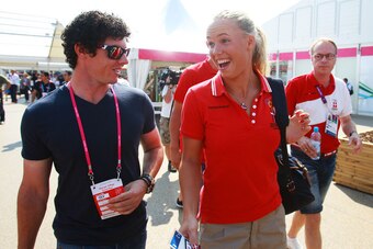 McIlroy and Wozniacki at the Olympics Village in London in 2012.