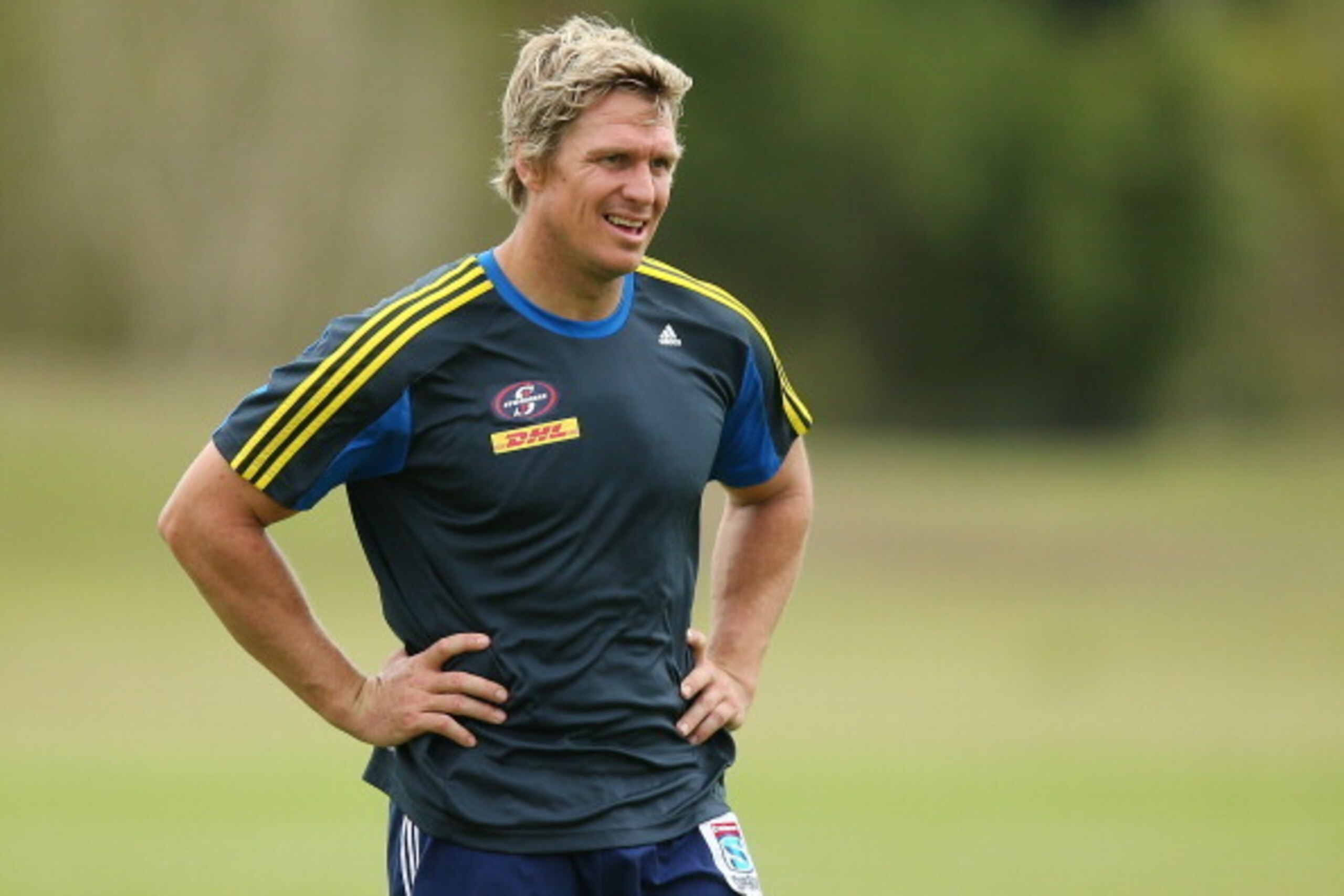 GOLD COAST, AUSTRALIA - MARCH 26:  Jean de Villiers looks on during a Stormers Super Rugby training session at Sanctuary Cove on March 26, 2014 in Gold Coast, Australia.  (Photo by Chris Hyde/Getty Images)