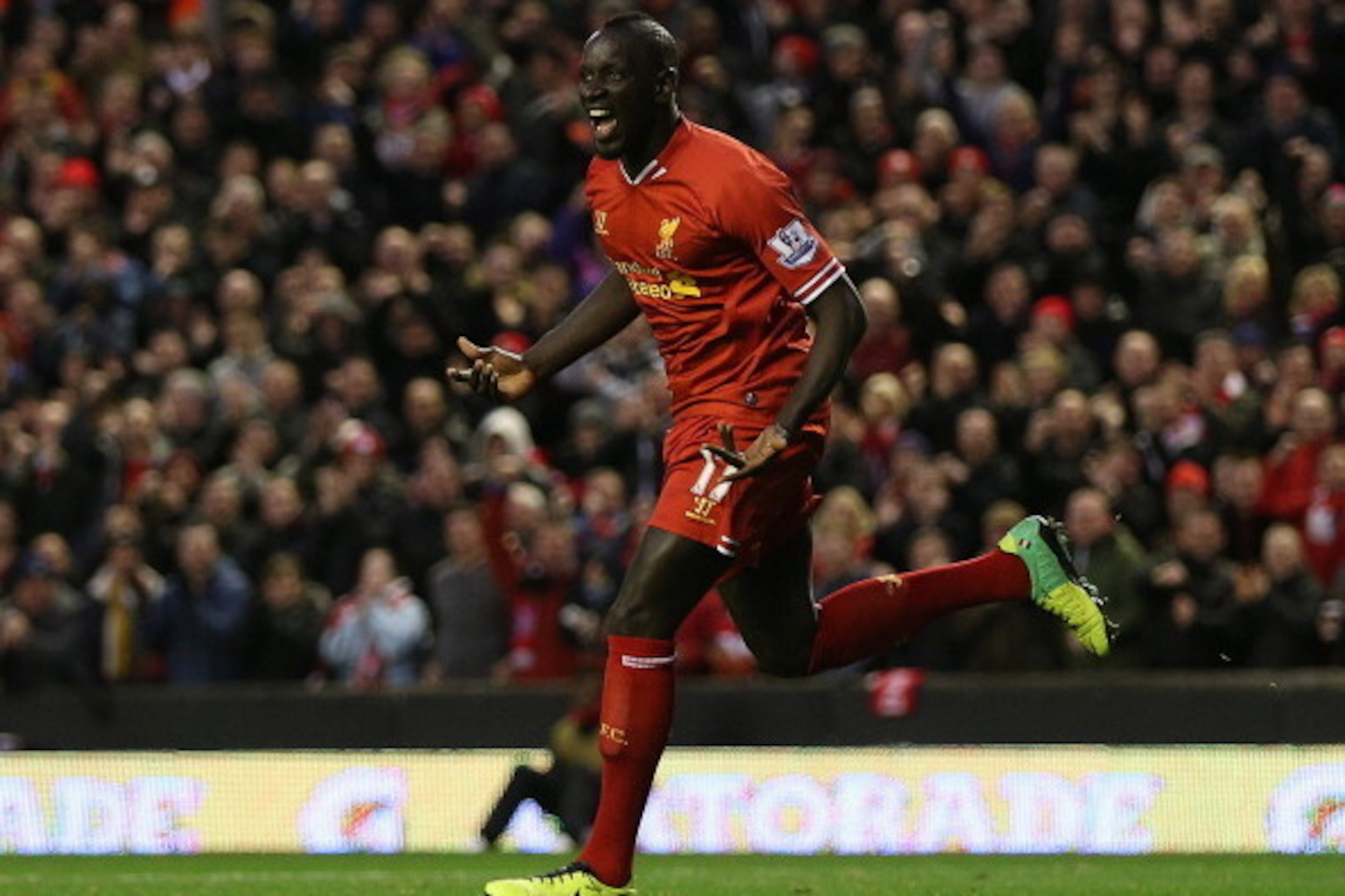 LIVERPOOL, ENGLAND - DECEMBER 07: Mamadou Sakho of Liverpool celebrates scoring his team's second goal during the Barclays Premier League match between Liverpool and West Ham United at Anfield on December 7, 2013 in Liverpool, England. (Photo by Clive B LIVERPOOL, ENGLAND - DECEMBER 07: Mamadou Sakho of Liverpool celebrates scoring his team's second goal during the Barclays Premier League match between Liverpool and West Ham United at Anfield on December 7, 2013 in Liverpool, England. (Photo by Clive B