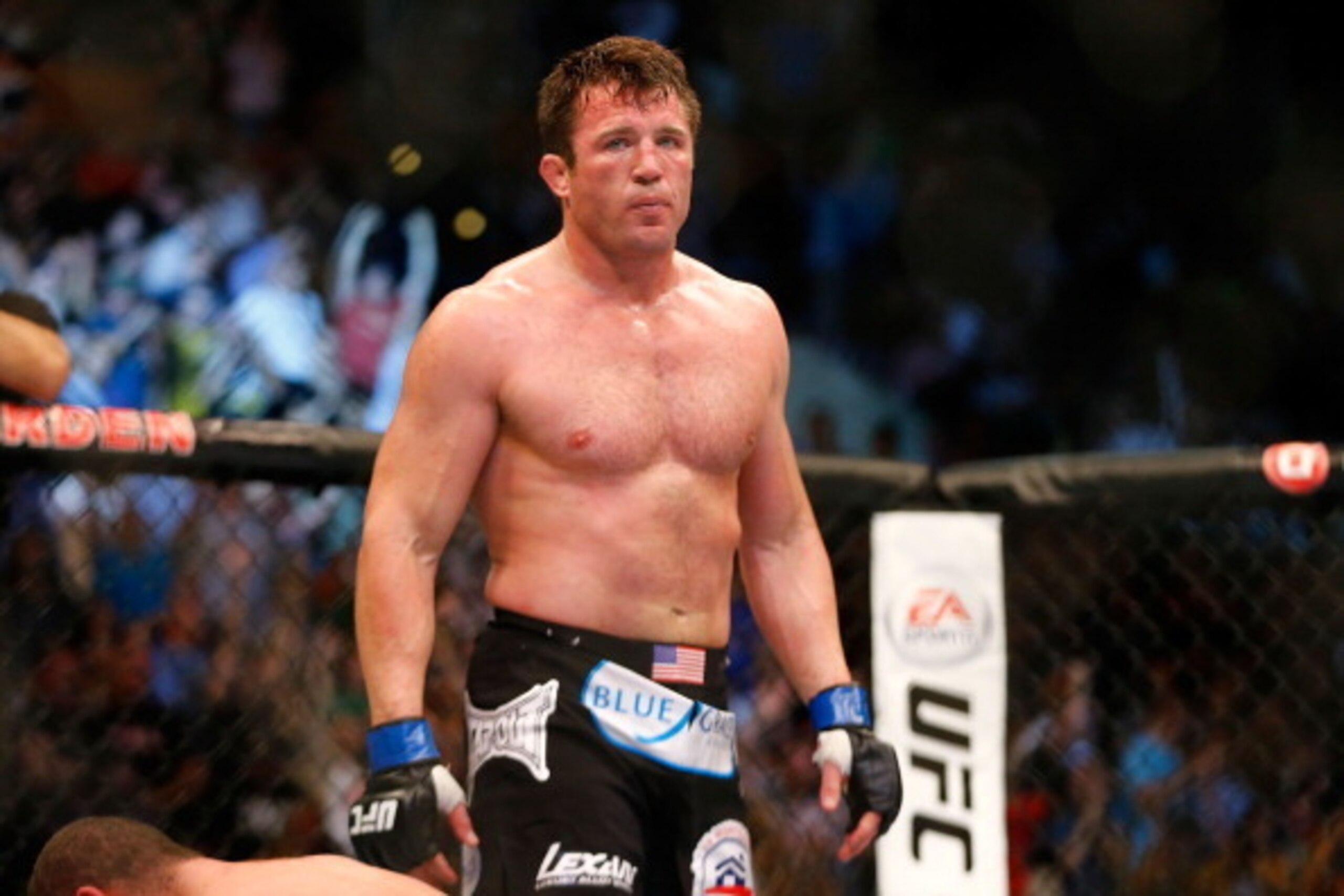 BOSTON, MA - AUGUST 17: Chael Sonnen reacts after winning the fight with a tap out by guillotine choke against Mauricio Rua in their light heavyweight bout at TD Garden on August 17, 2013 in Boston, Massachusetts. (Photo by Jared Wickerham/Getty Images) BOSTON, MA - AUGUST 17: Chael Sonnen reacts after winning the fight with a tap out by guillotine choke against Mauricio Rua in their light heavyweight bout at TD Garden on August 17, 2013 in Boston, Massachusetts. (Photo by Jared Wickerham/Getty Images)