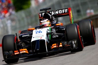 MONTREAL, QC - JUNE 06:  Nico Hulkenberg of Germany and Force India drives during practice ahead of the Canadian Formula One Grand Prix at Circuit Gilles Villeneuve on June 6, 2014 in Montreal, Canada.  (Photo by Mark Thompson/Getty Images)