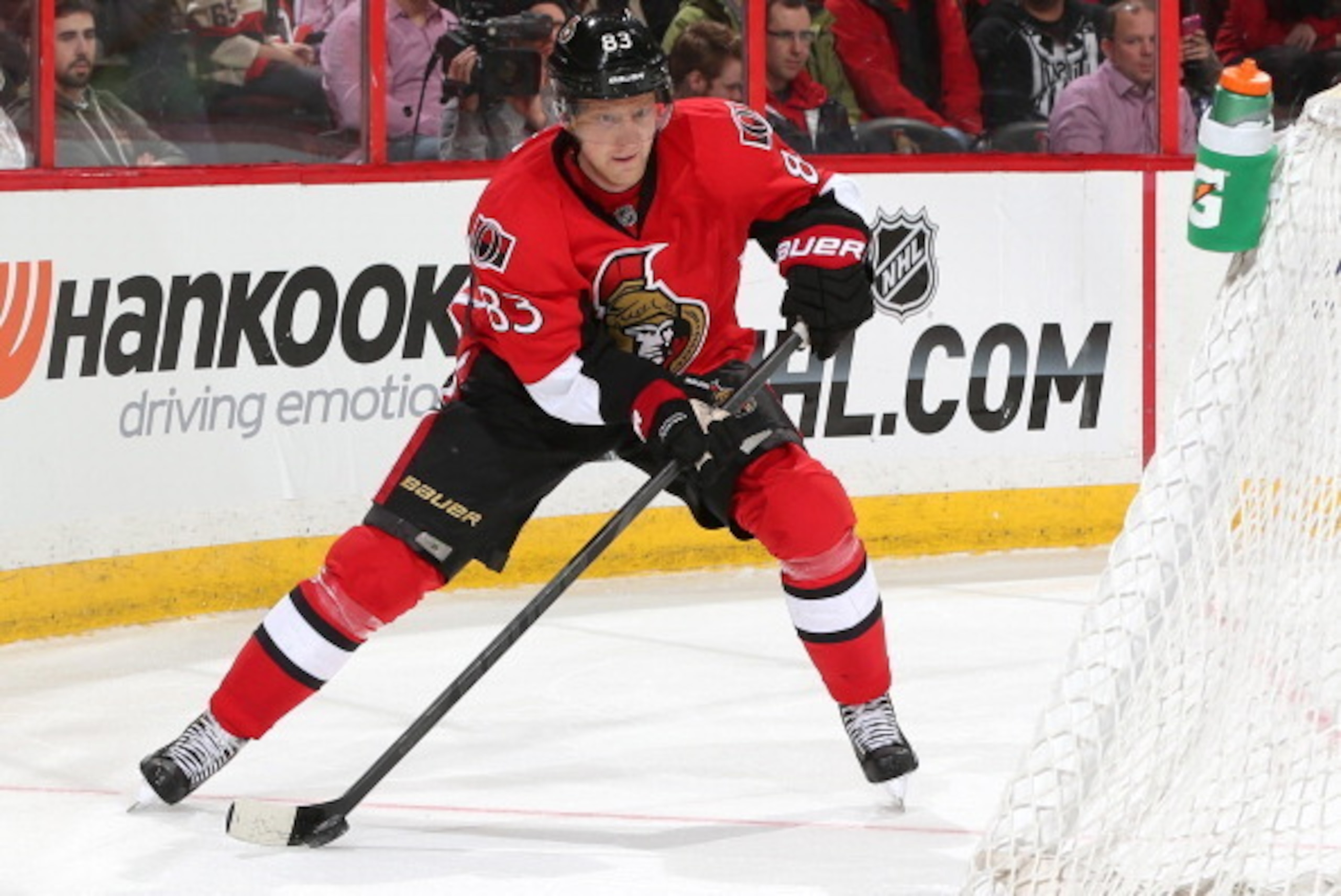 OTTAWA, ON - MARCH 30: Ales Hemsky #83 of the Ottawa Senators skates against the Calgary Flames at Canadian Tire Centre on March 30, 2014 in Ottawa, Ontario, Canada.  (Photo by Andre Ringuette/NHLI via Getty Images)