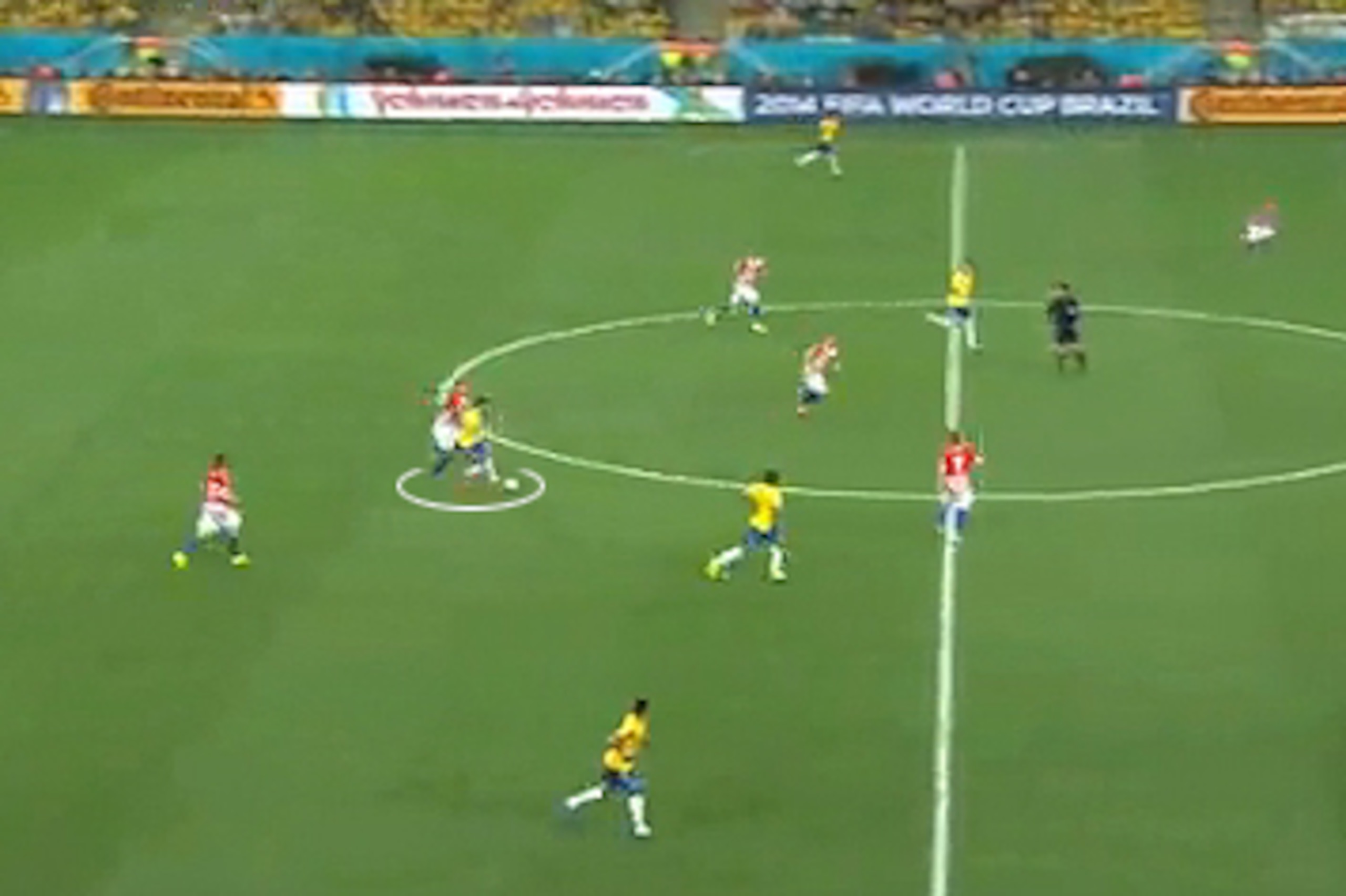 Neymar drops too deep to find the ball. Neymar drops too deep to find the ball.