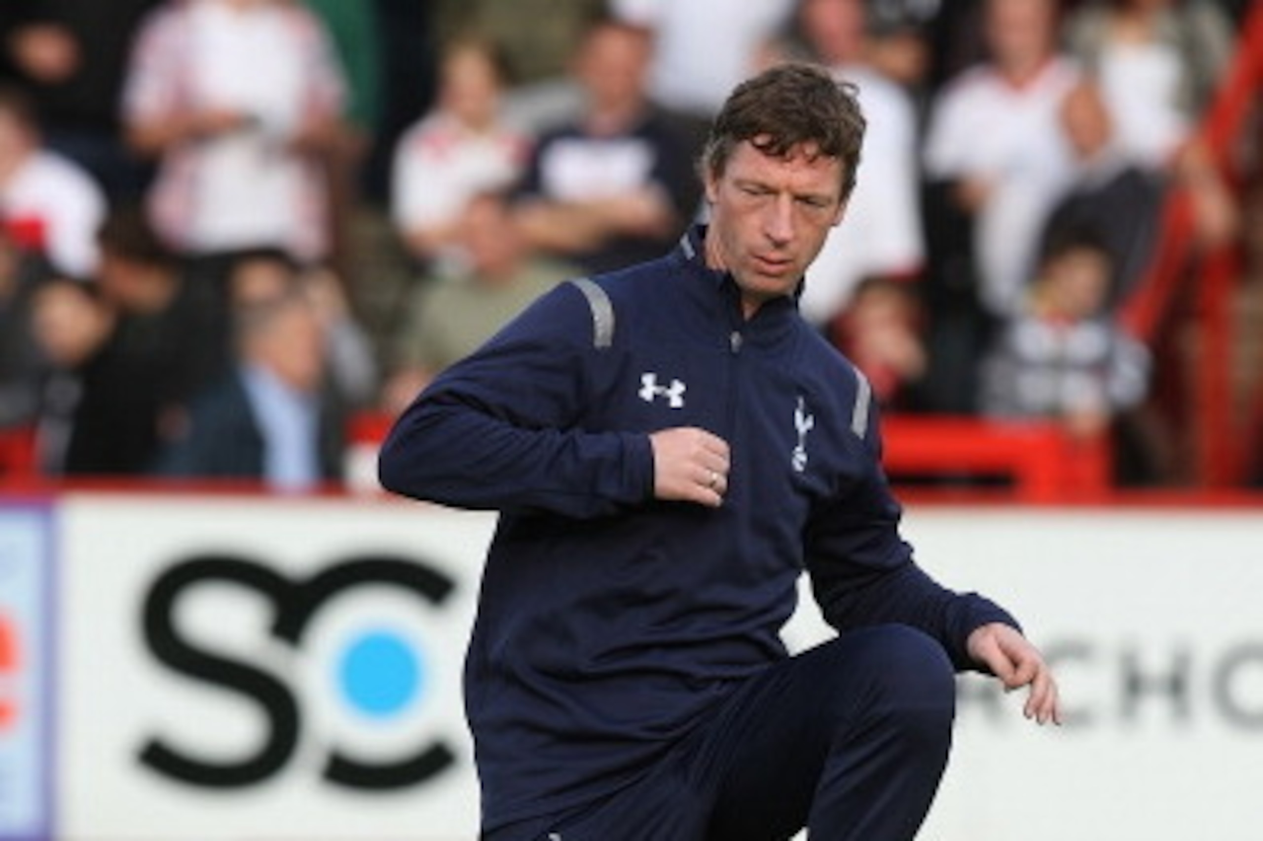 STEVENAGE, ENGLAND - JULY 18: Tottenham Hotspur Assistant Manager Steffen Freund during the pre match warm up prior to the Pre Season Friendly match between Stevenage and Tottenham Hotspur at The Lamex Stadium on July 18, 2012 in Stevenage, England. (P STEVENAGE, ENGLAND - JULY 18: Tottenham Hotspur Assistant Manager Steffen Freund during the pre match warm up prior to the Pre Season Friendly match between Stevenage and Tottenham Hotspur at The Lamex Stadium on July 18, 2012 in Stevenage, England. (P