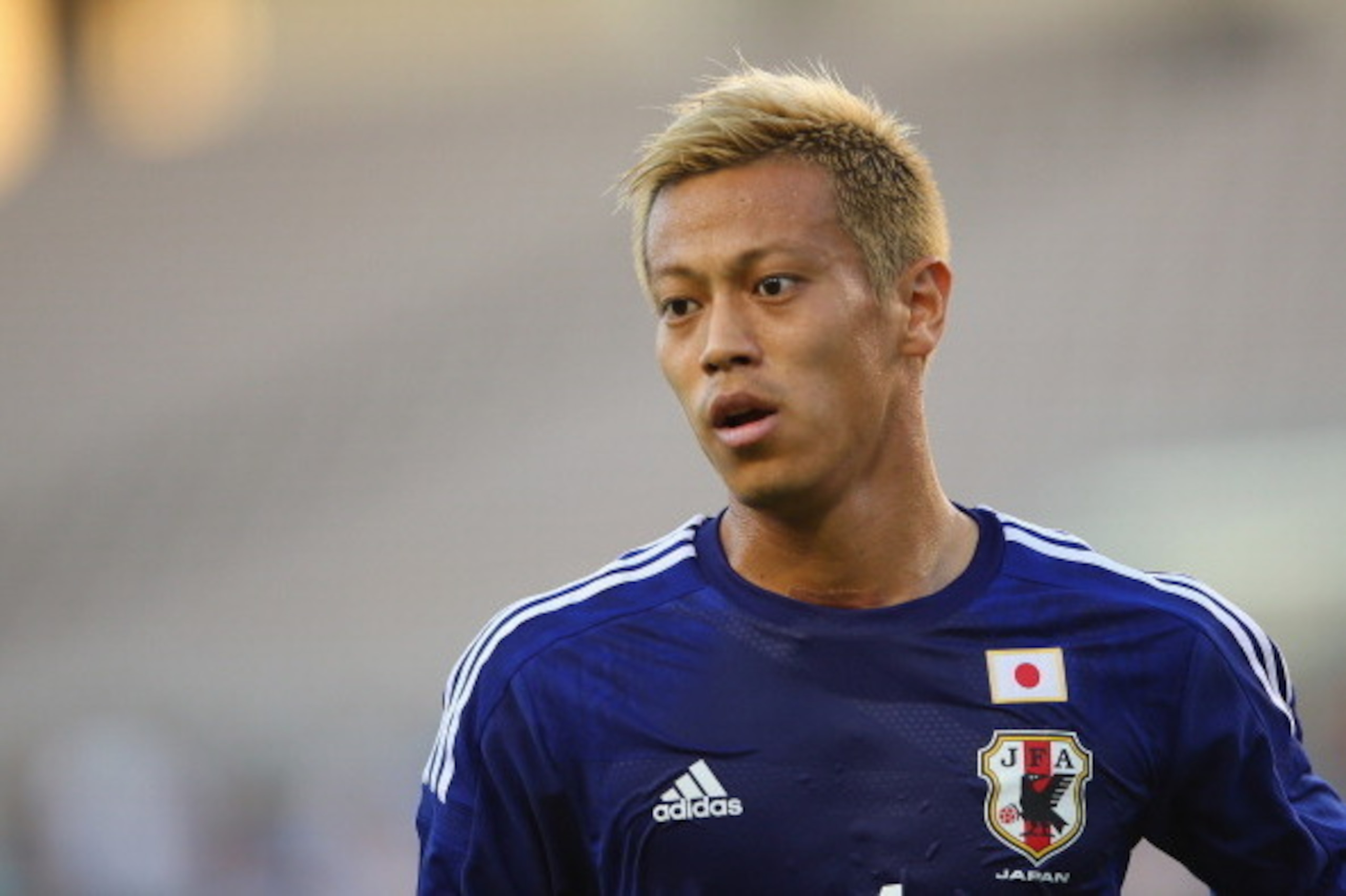 CLEARWATER, FL - JUNE 06: Keisuke Honda of Japan looks on during the International Friendly Match between Japan and Zambia at Raymond James Stadium on June 6, 2014 in Clearwater, Florida.  (Photo by Mark Kolbe/Getty Images)