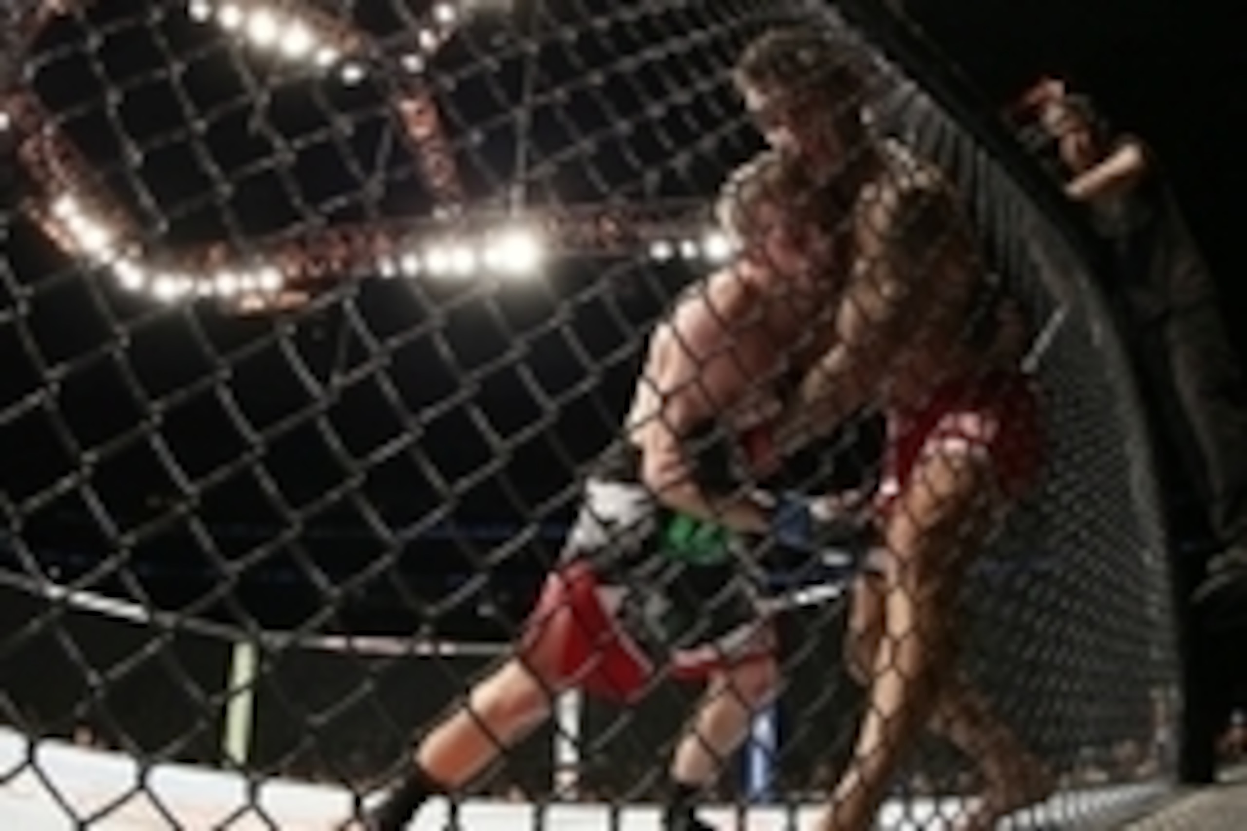 Feb 1, 2014; Newark, NJ, USA; John Lineker (red gloves) fights Ali Bagautinov (blue gloves) during UFC169 at Prudential Center. Mandatory Credit: Joe Camporeale-USA TODAY Sports Feb 1, 2014; Newark, NJ, USA; John Lineker (red gloves) fights Ali Bagautinov (blue gloves) during UFC169 at Prudential Center. Mandatory Credit: Joe Camporeale-USA TODAY Sports