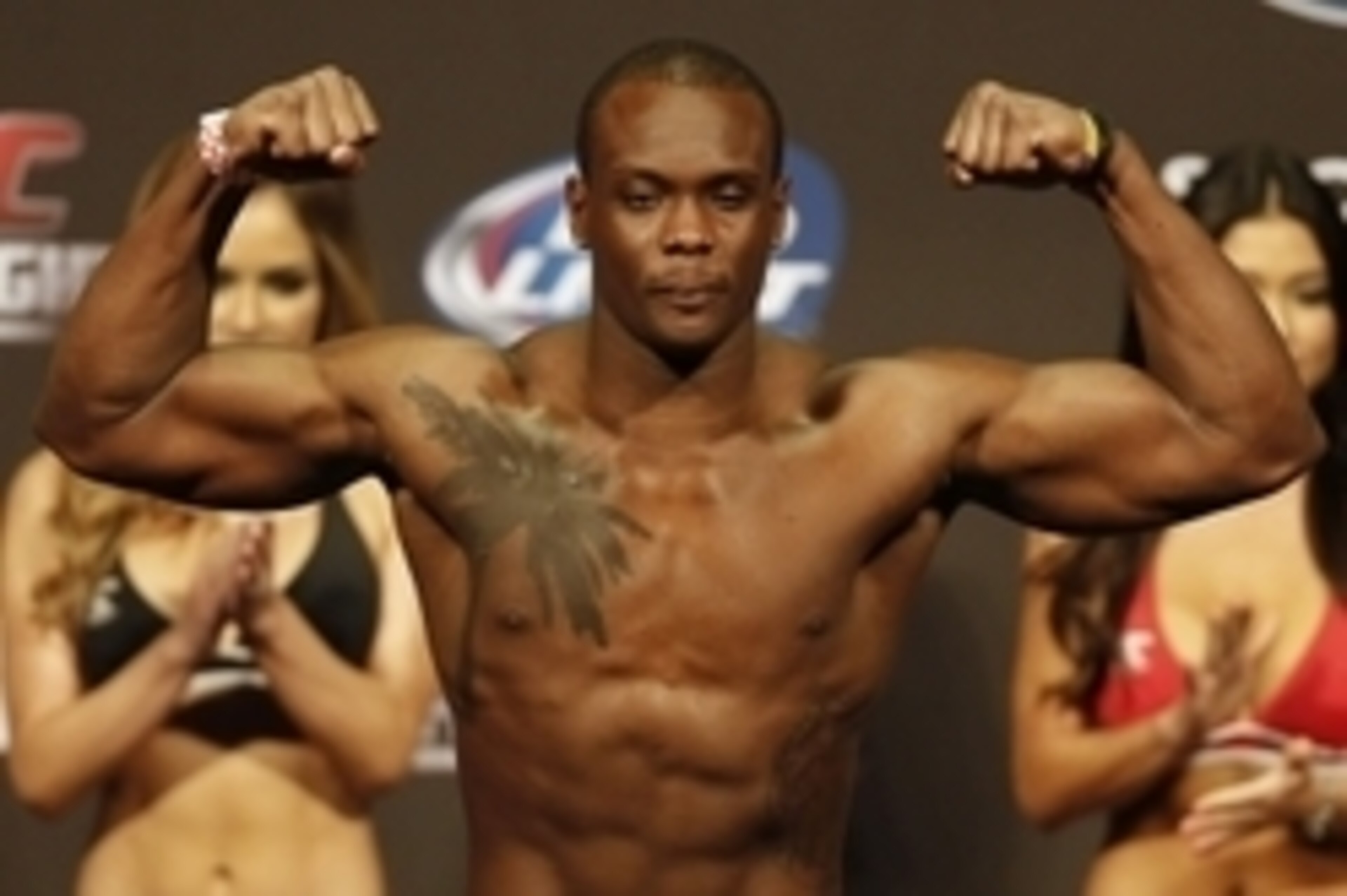 Aug 16, 2013; Boston, MA, USA; Ovince Saint Preux poses during the weigh-in for his UFC fight at TD Garden. Mandatory Credit: Winslow Townson-USA TODAY Sports Aug 16, 2013; Boston, MA, USA; Ovince Saint Preux poses during the weigh-in for his UFC fight at TD Garden. Mandatory Credit: Winslow Townson-USA TODAY Sports