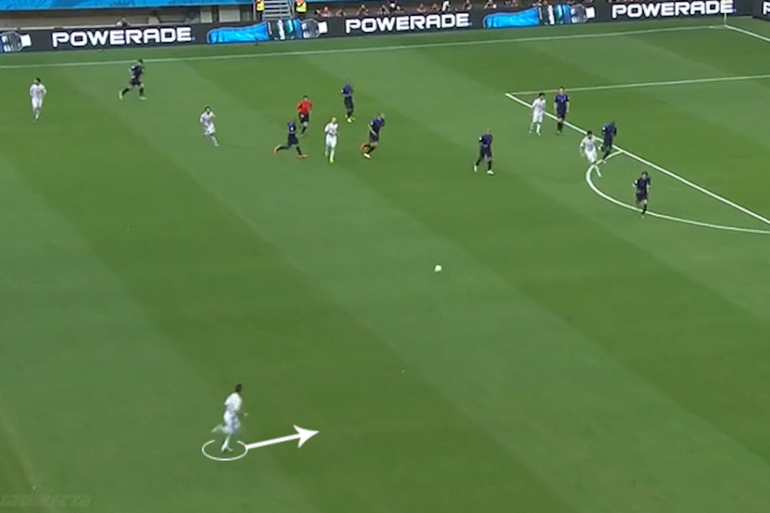 Spain played without a RW until late on. Spain played without a RW until late on.