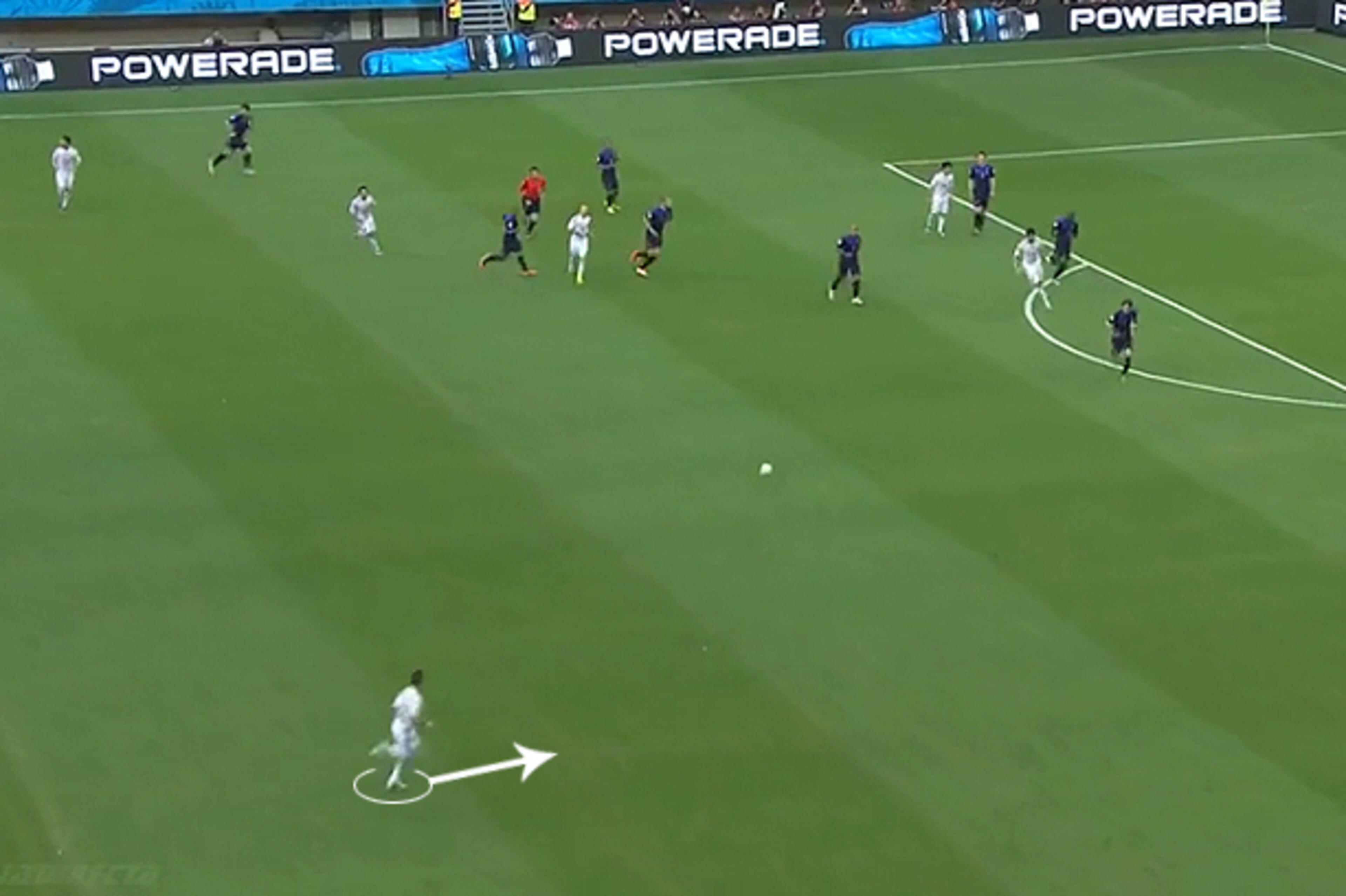 Spain played without a RW until late on. Spain played without a RW until late on.