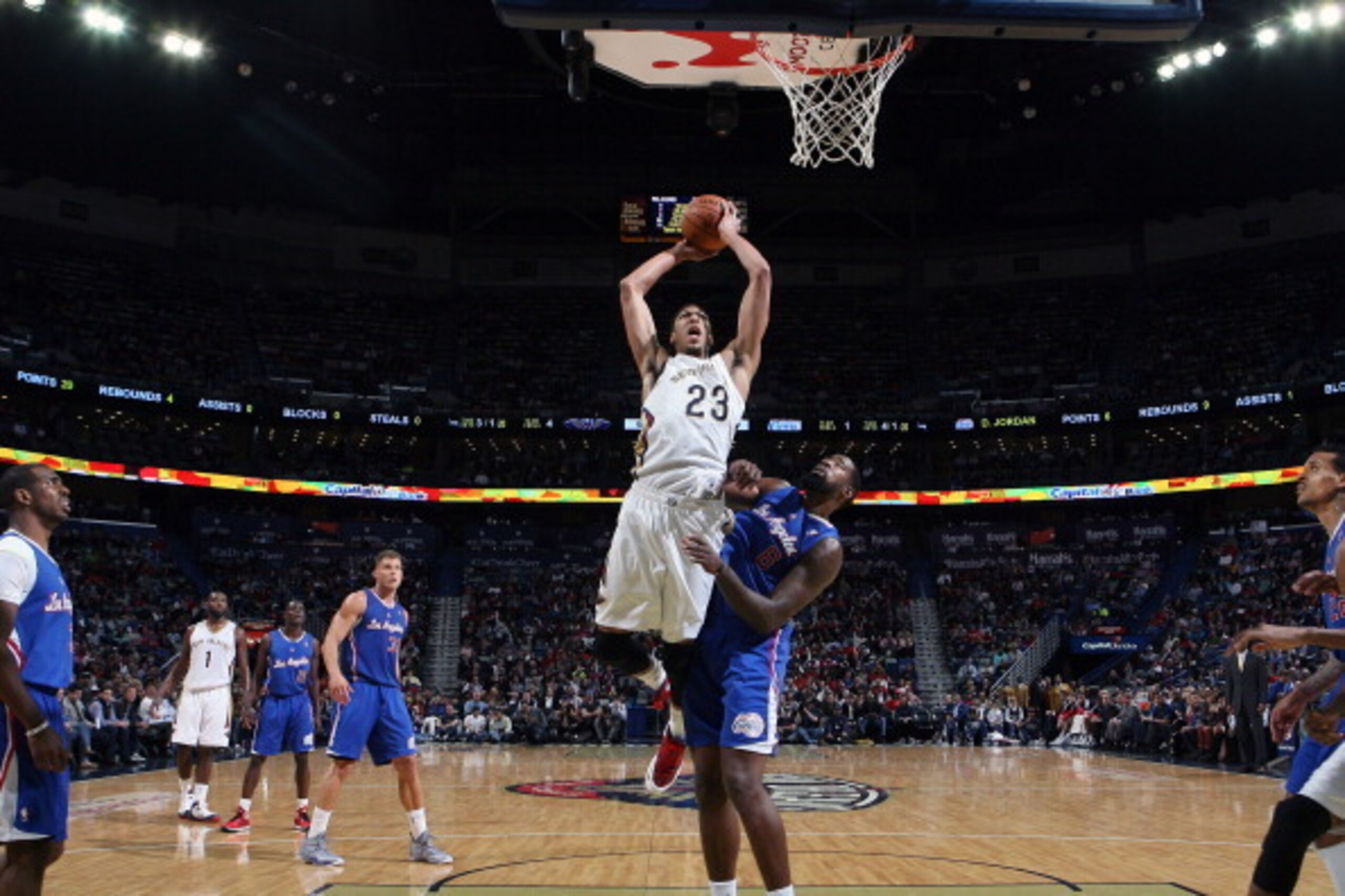 NEW ORLEANS, LA - MARCH 26: Anthony Davis #23 of the Los Angeles Clippers goes up for the dunk against the New Orleans Pelicans during an NBA game on March 26, 2014 at the Smoothie King Center in New Orleans, Louisiana. NOTE TO USER: User expressly acknow