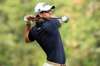 PINEHURST, NC - JUNE 13:  Adam Scott of Australia watches his tee shot on the second hole during the second round of the 114th U.S. Open at Pinehurst Resort & Country Club, Course No. 2 on June 13, 2014 in Pinehurst, North Carolina.  (Photo by Andrew Redi