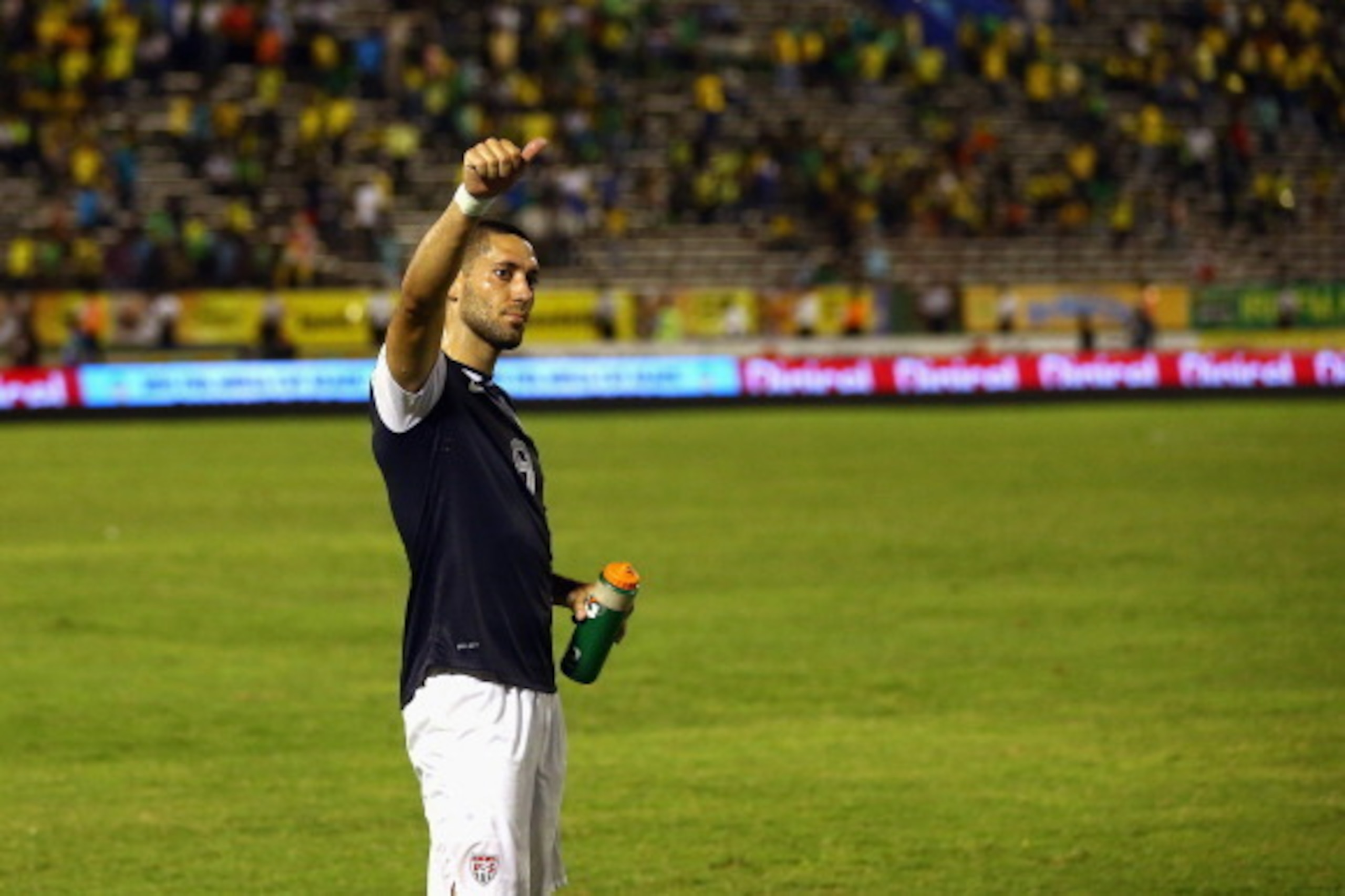 KINGSTON, JAMAICA - JUNE 07:  Clint Dempsey #8 of the USA during the FIFA 2014 World Cup Qualifier at National Stadium on June 7, 2013 in Kingston, Jamaica.  (Photo by Streeter Lecka/Getty Images)