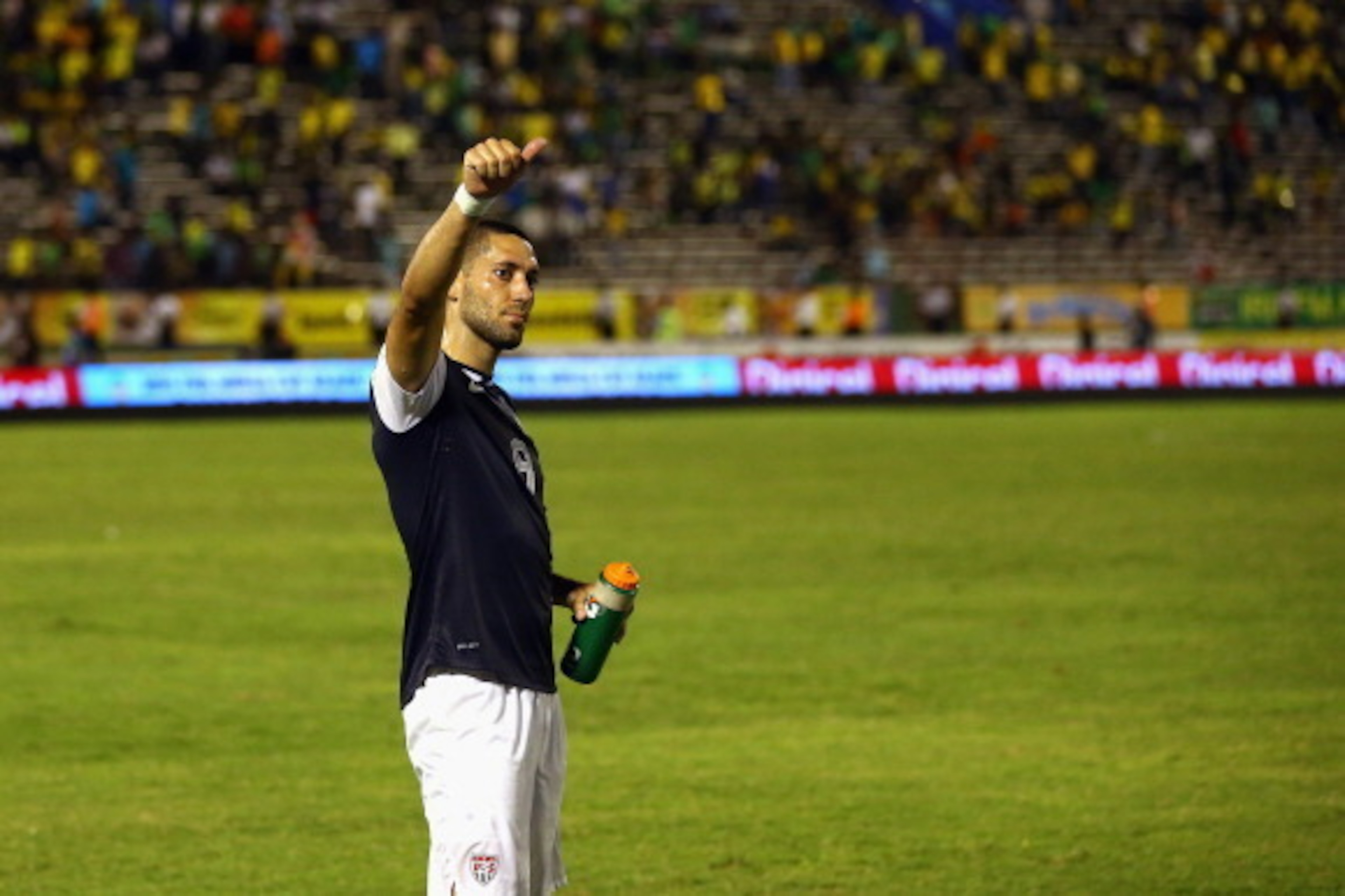 KINGSTON, JAMAICA - JUNE 07:  Clint Dempsey #8 of the USA during the FIFA 2014 World Cup Qualifier at National Stadium on June 7, 2013 in Kingston, Jamaica.  (Photo by Streeter Lecka/Getty Images)
