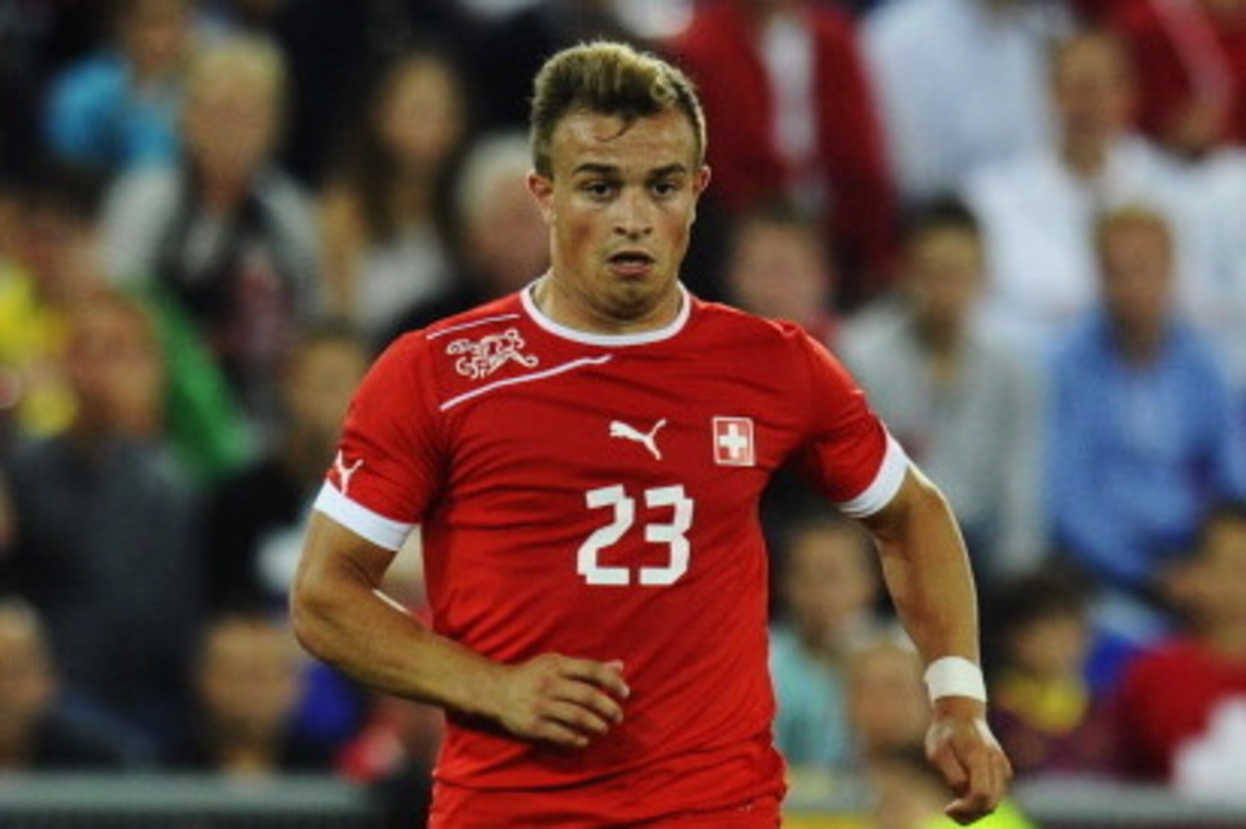 BASEL, SWITZERLAND - AUGUST 14: Xherdan Shaqiri of Switzerland controles the ball during the international friendly match between Switzerland and Brazil at St. Jakob Stadium on August 14, 2013 in Basel, Switzerland. (Photo by Daniel Kopatsch/Getty Images BASEL, SWITZERLAND - AUGUST 14: Xherdan Shaqiri of Switzerland controles the ball during the international friendly match between Switzerland and Brazil at St. Jakob Stadium on August 14, 2013 in Basel, Switzerland. (Photo by Daniel Kopatsch/Getty Images