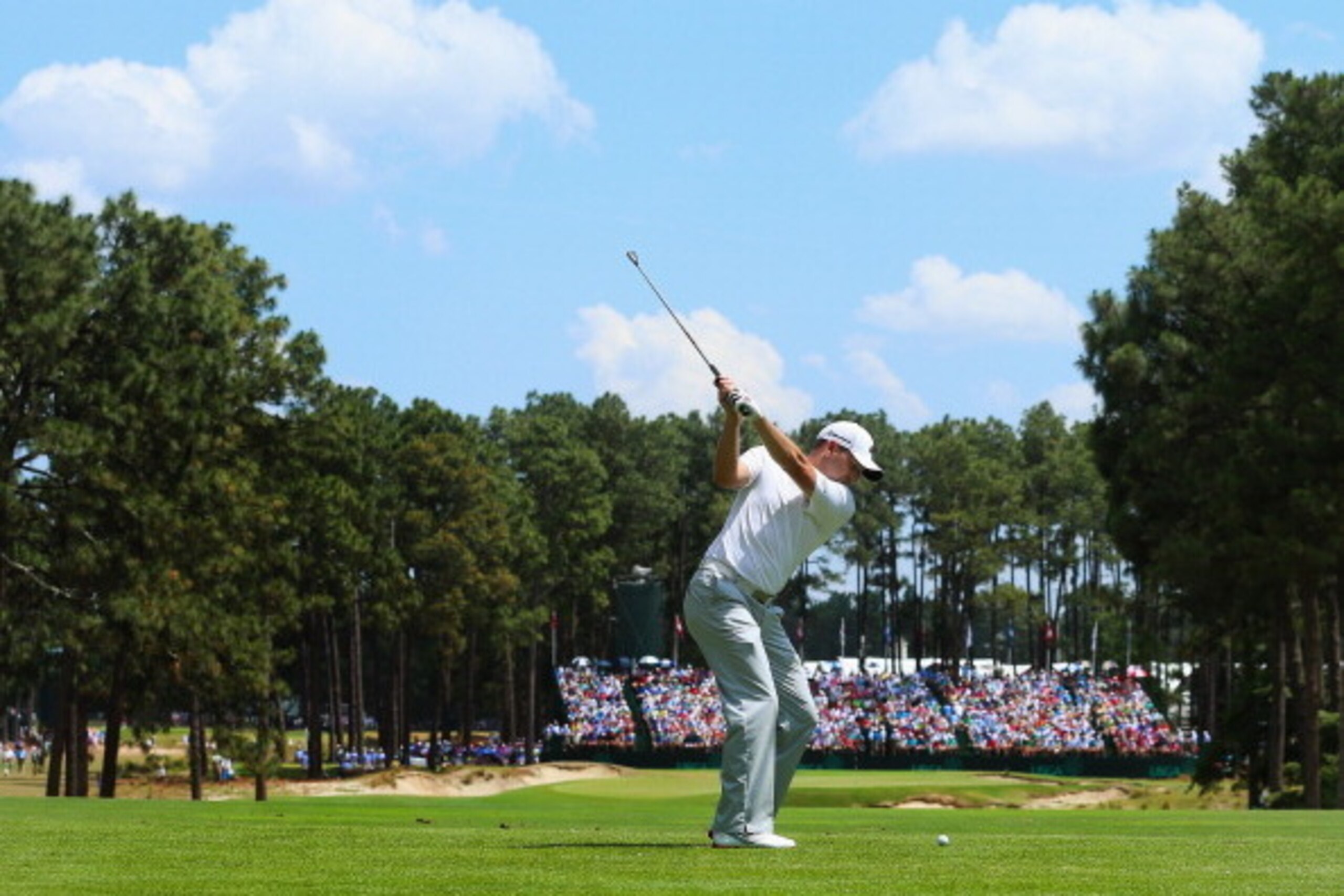 PINEHURST, NC - JUNE 13:  Sergio Garcia of Spain hits a tee shot on the 17th hole during the second round of the 114th U.S. Open at Pinehurst Resort & Country Club, Course No. 2 on June 13, 2014 in Pinehurst, North Carolina.  (Photo by Andrew Redington/Ge