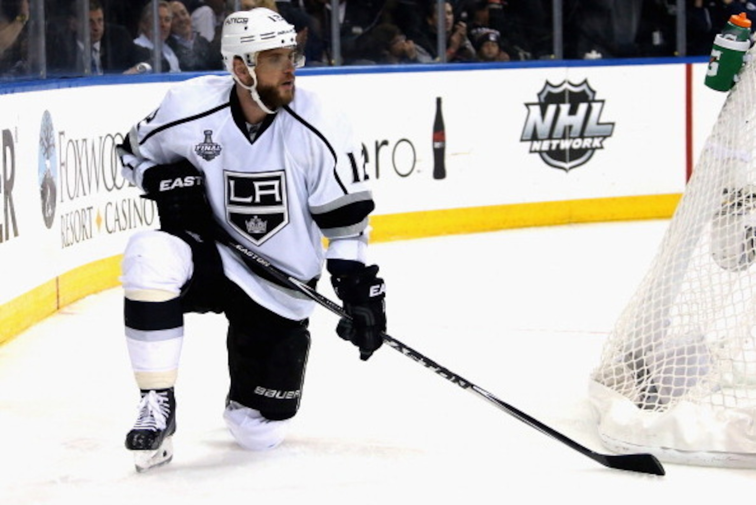 NEW YORK, NY - JUNE 11: Marian Gaborik #12 of the Los Angeles Kings kneels on the ice after a play at the net during the third period of Game Four of the 2014 NHL Stanley Cup Final against the New York Rangers at Madison Square Garden on June 11, 2014 in NEW YORK, NY - JUNE 11: Marian Gaborik #12 of the Los Angeles Kings kneels on the ice after a play at the net during the third period of Game Four of the 2014 NHL Stanley Cup Final against the New York Rangers at Madison Square Garden on June 11, 2014 in