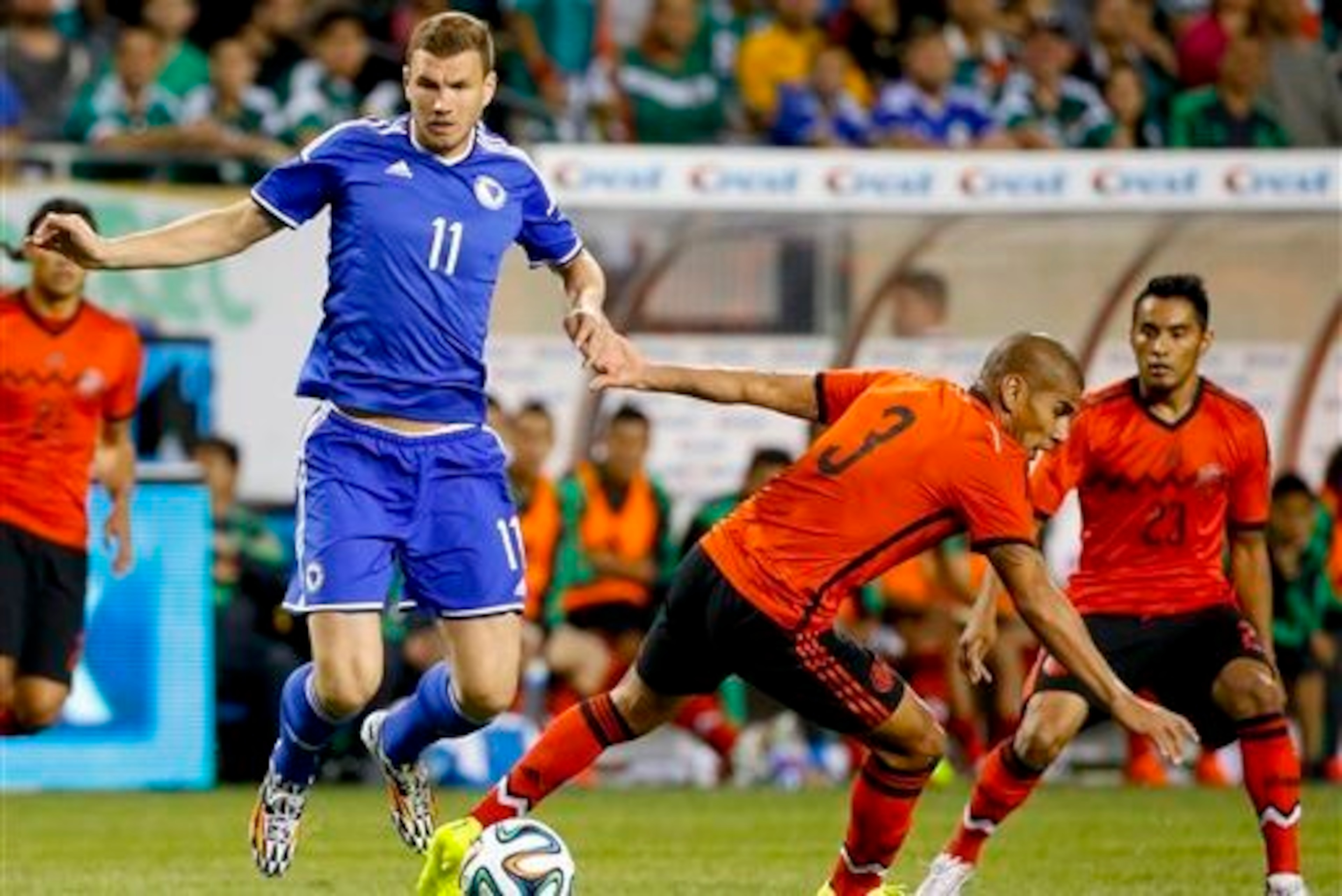 Edin Dzeko must lead the line effectively for Bosnia.