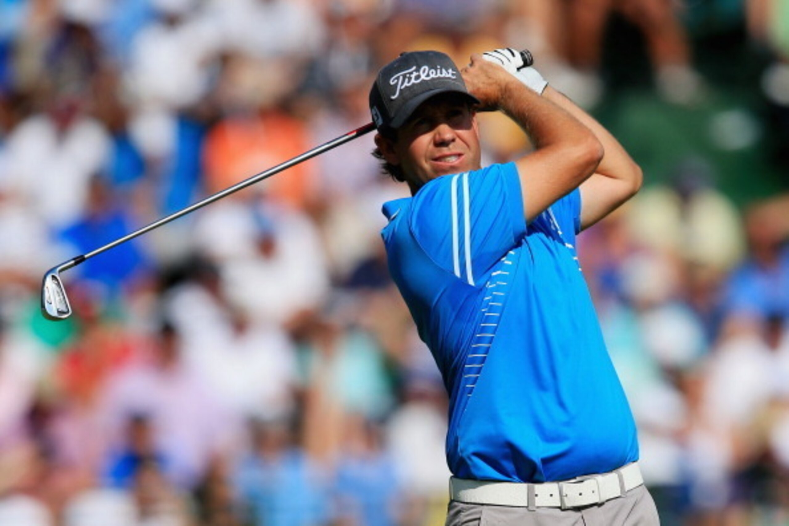 PINEHURST, NC - JUNE 14:  Erik Compton of the United States hits his tee shot on the 13th hole during the third round of the 114th U.S. Open at Pinehurst Resort & Country Club, Course No. 2 on June 14, 2014 in Pinehurst, North Carolina.  (Photo by David C