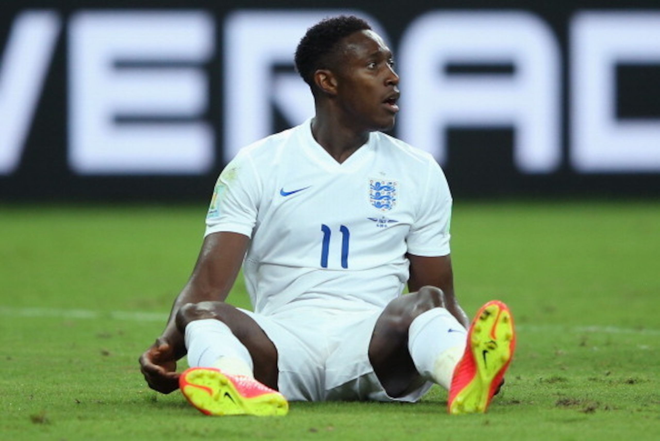 MANAUS, BRAZIL - JUNE 14:  Danny Welbeck of England looks on during the 2014 FIFA World Cup Brazil Group D match between England and Italy at Arena Amazonia on June 14, 2014 in Manaus, Brazil.  (Photo by Richard Heathcote/Getty Images)