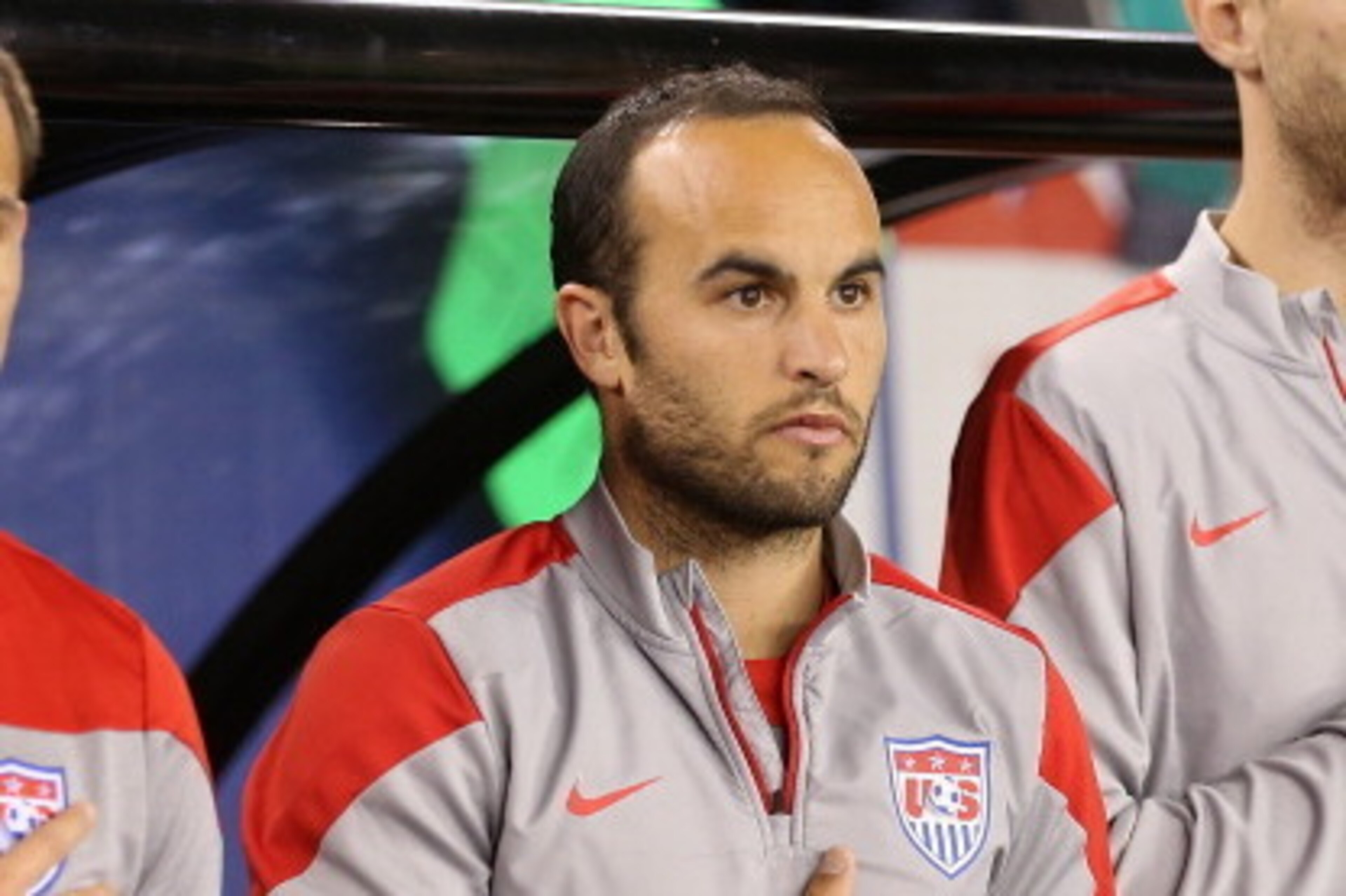 GLENDALE, AZ - APRIL 02:  Landon Donovan #10 of USA on the sidelines before the International Friendly against Mexico at University of Phoenix Stadium on April 2, 2014 in Glendale, Arizona. Mexico and USA played to a 2-2 tie.  (Photo by Christian Petersen