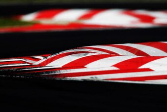 BUDAPEST, HUNGARY - AUGUST 01:  Kerb detail is seen during the Hungarian Formula One Grand Prix at the Hungaroring on August 1, 2010 in Budapest, Hungary.  (Photo by Mark Thompson/Getty Images)