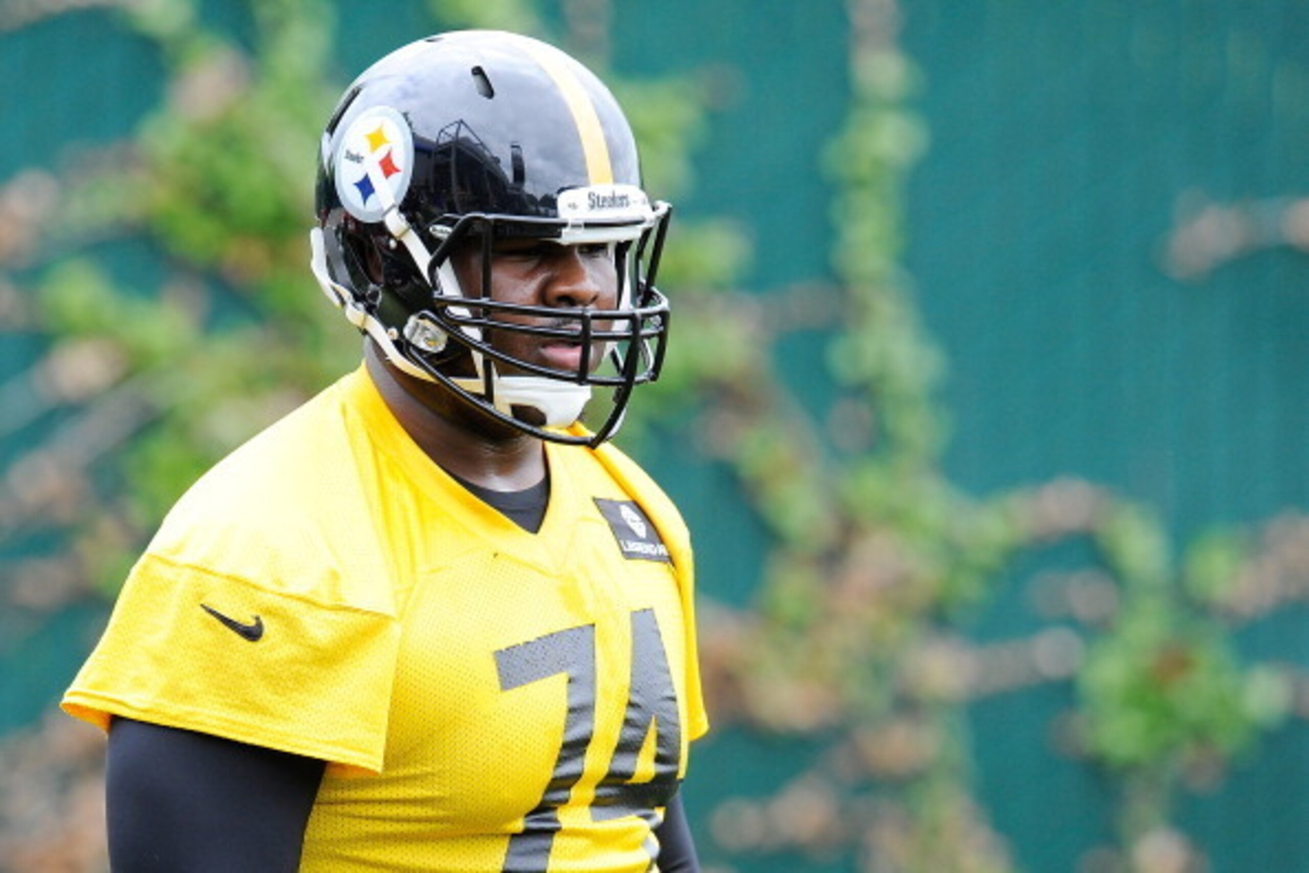 PITTSBURGH, PA - MAY 16: Daniel McCullers #74 of the Pittsburgh Steelers participates in drills during rookie minicamp at the Pittsburgh Steelers Training Facility on May 16, 2014 in Pittsburgh, Pennsylvania.  (Photo by Joe Sargent/Getty Images)