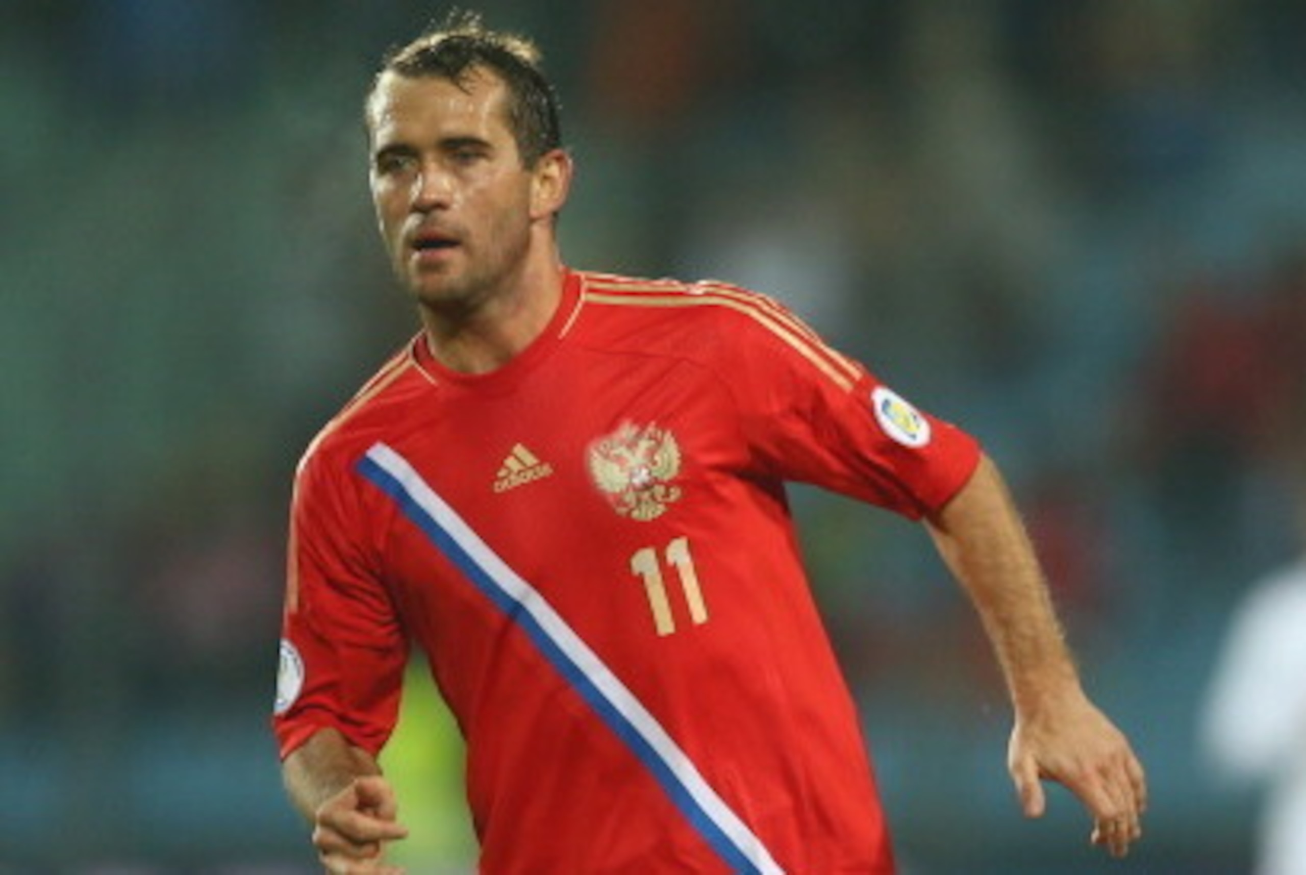 LUXEMBOURG - OCTOBER 11:  Aleksandr Kerzhakov of Russia in action during the FIFA 2014 World Cup Qualifier Group F match between Luxembourg and Russia at the Josy Barthel Stadium on October 11, 2013 in Luxembourg, Luxembourg.  (Photo by Paul Gilham/Getty 