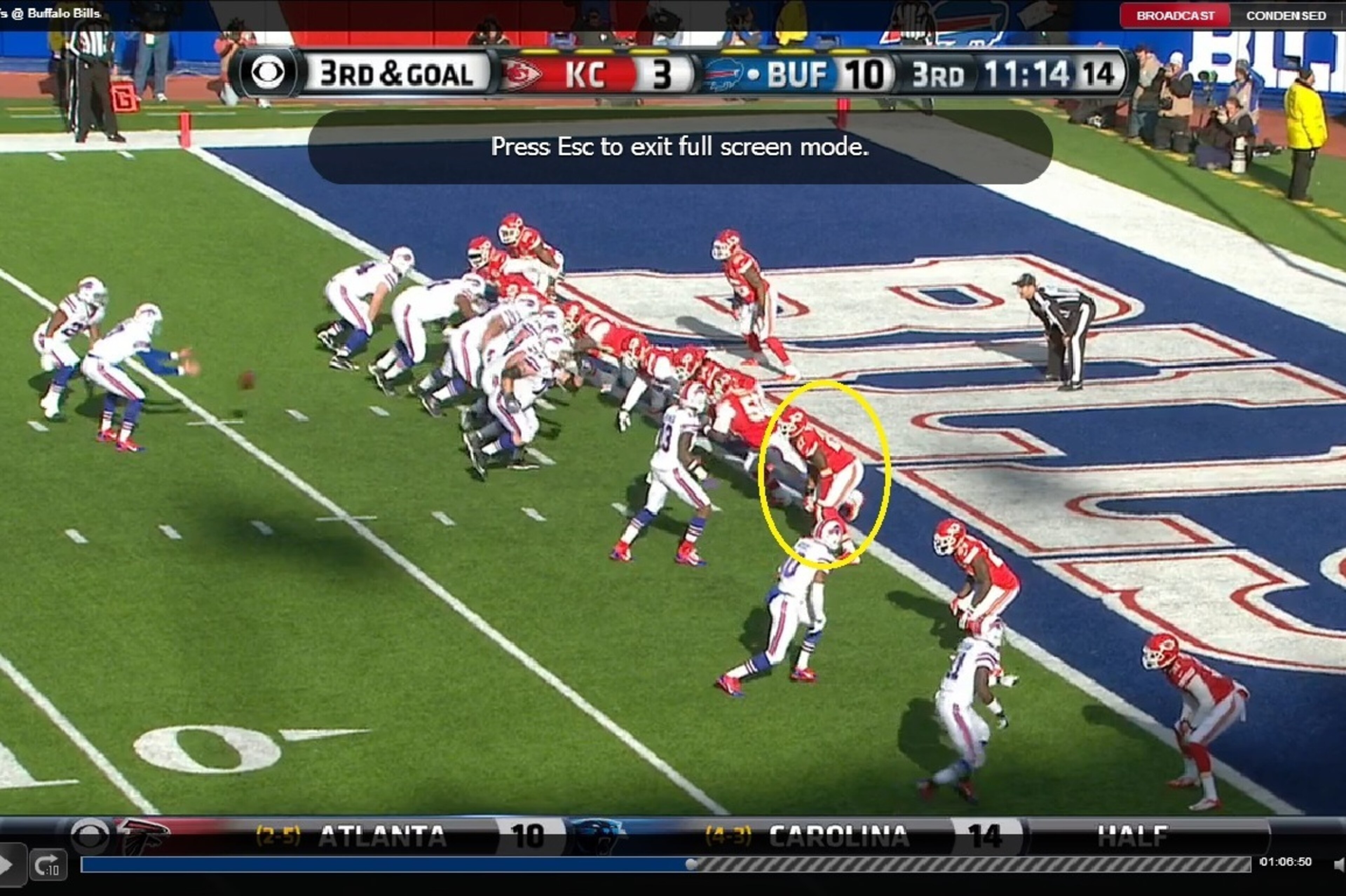 3rd and Goal - Goal line defense