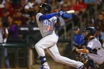 Nov 2, 2013; Surprise, AZ, USA; Chicago Cubs outfielder Jorge Soler against the West during the Fall Stars Game at Surprise Stadium. Mandatory Credit: Mark J. Rebilas-USA TODAY Sports