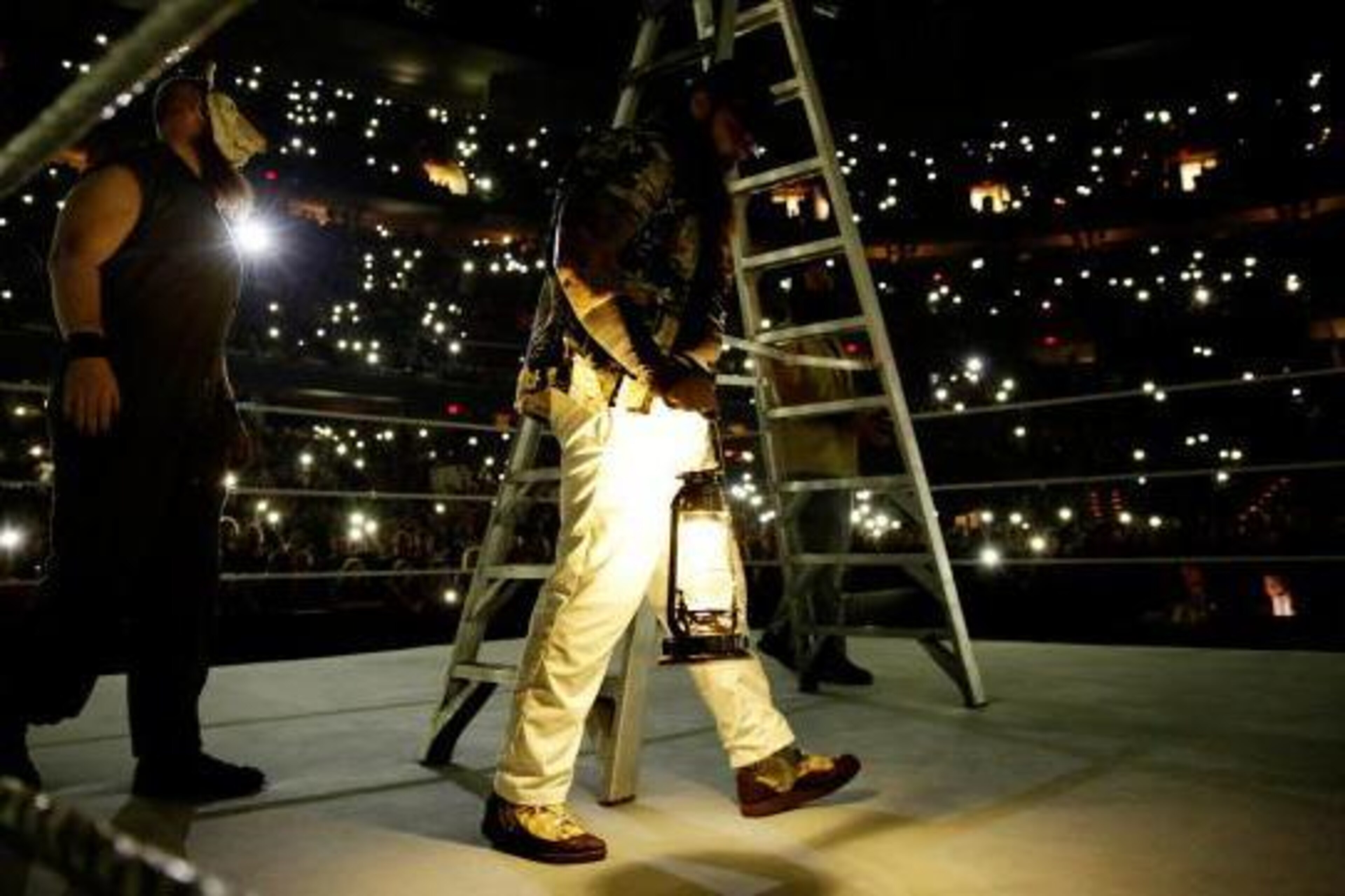 Bray Wyatt prepares to address the fans.