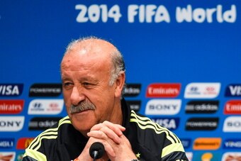 RIO DE JANEIRO, BRAZIL - JUNE 17:  Head coach Vicente Del Bosque of Spain faces the media during the Spain press conference ahead of their 2014 FIFA World Cup Group B match against Chile at Maracana on June 17, 2014 in Rio de Janeiro, Brazil.  (Photo by D
