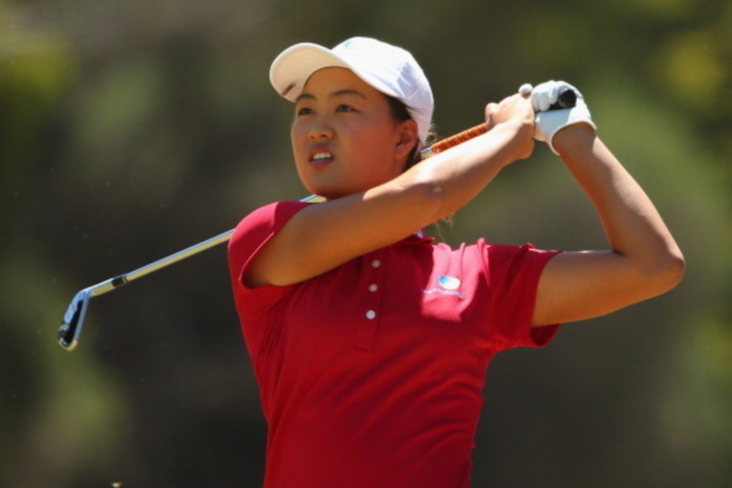 MELBOURNE, AUSTRALIA - FEBRUARY 16:  MinJee Lee of Australia plays a shot during the fourth round of the ISPS Handa Women's Australian Open at The Victoria Golf Club on February 16, 2014 in Melbourne, Australia.  (Photo by Scott Barbour/Getty Images)