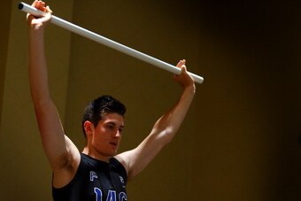 TORONTO - CANADA - MAY 29: Brendan Perlini performs a test during the Functional Movement screening at the NHL Combine May 29, 2014 at the Westin Bristol in Toronto, Ontario, Canada. (Photo by Graig Abel/NHLI  via Getty Images)