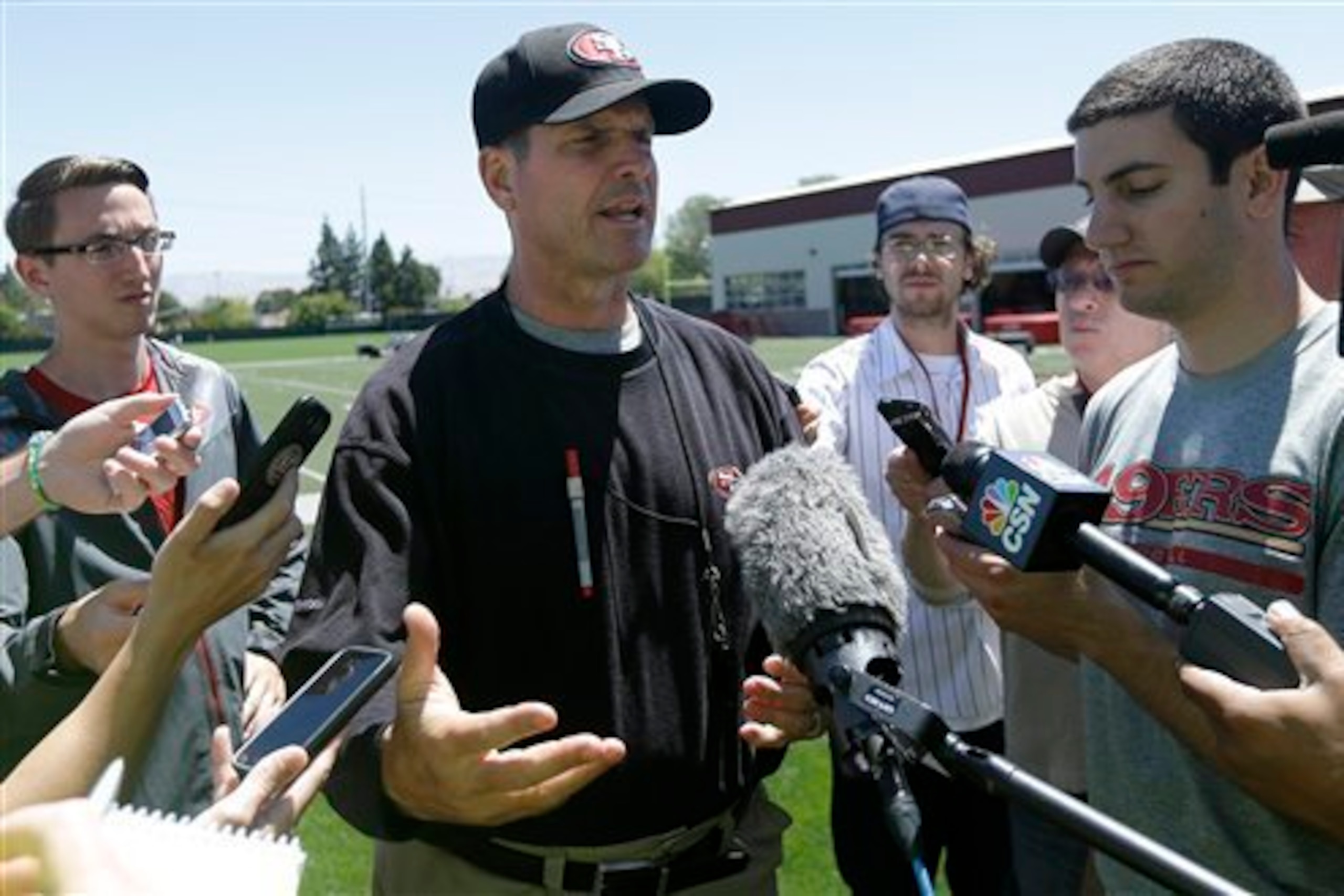 Head coach Jim Harbaugh has voiced his displeasure with Davis regarding the holdout.