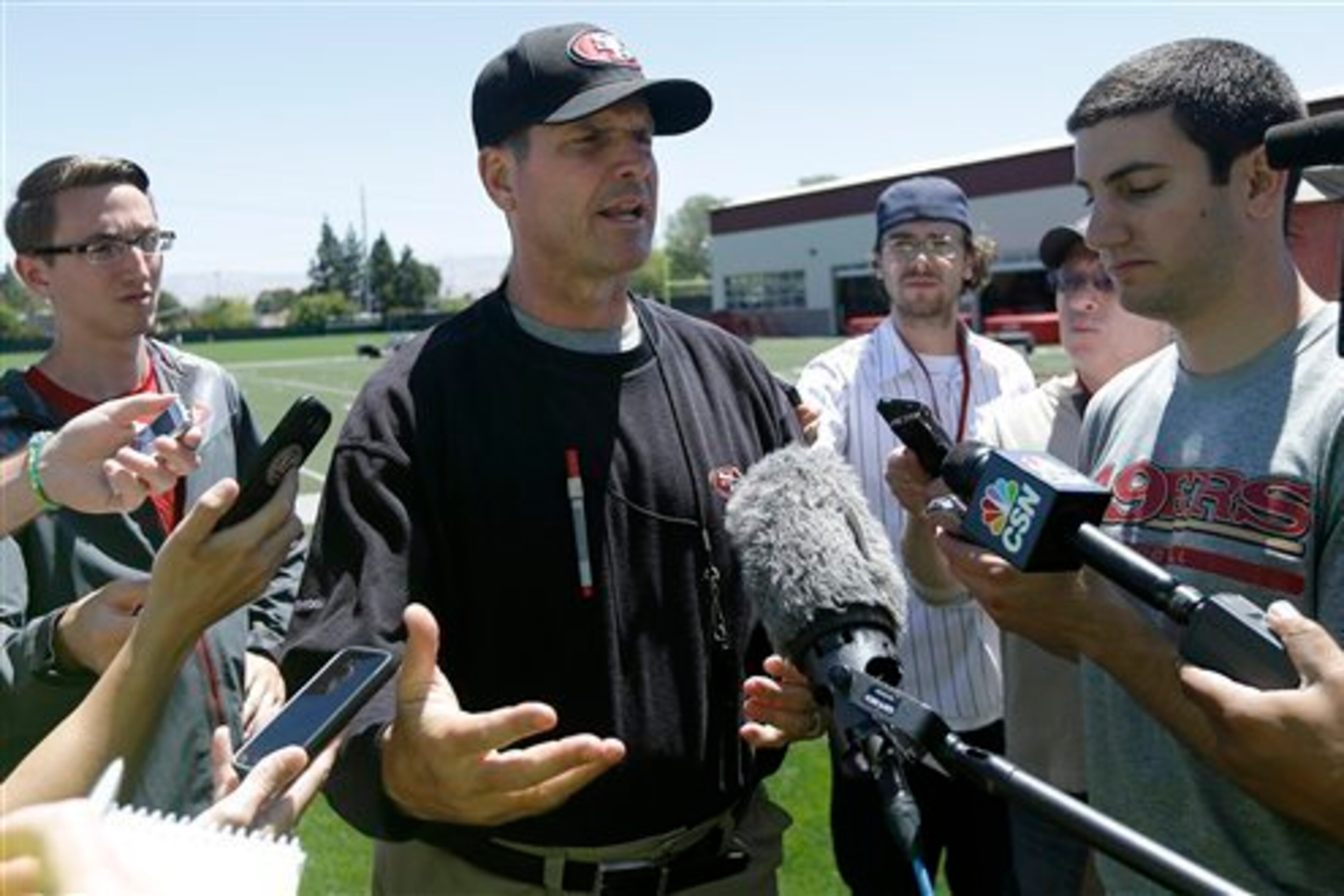 Head coach Jim Harbaugh has voiced his displeasure with Davis regarding the holdout.