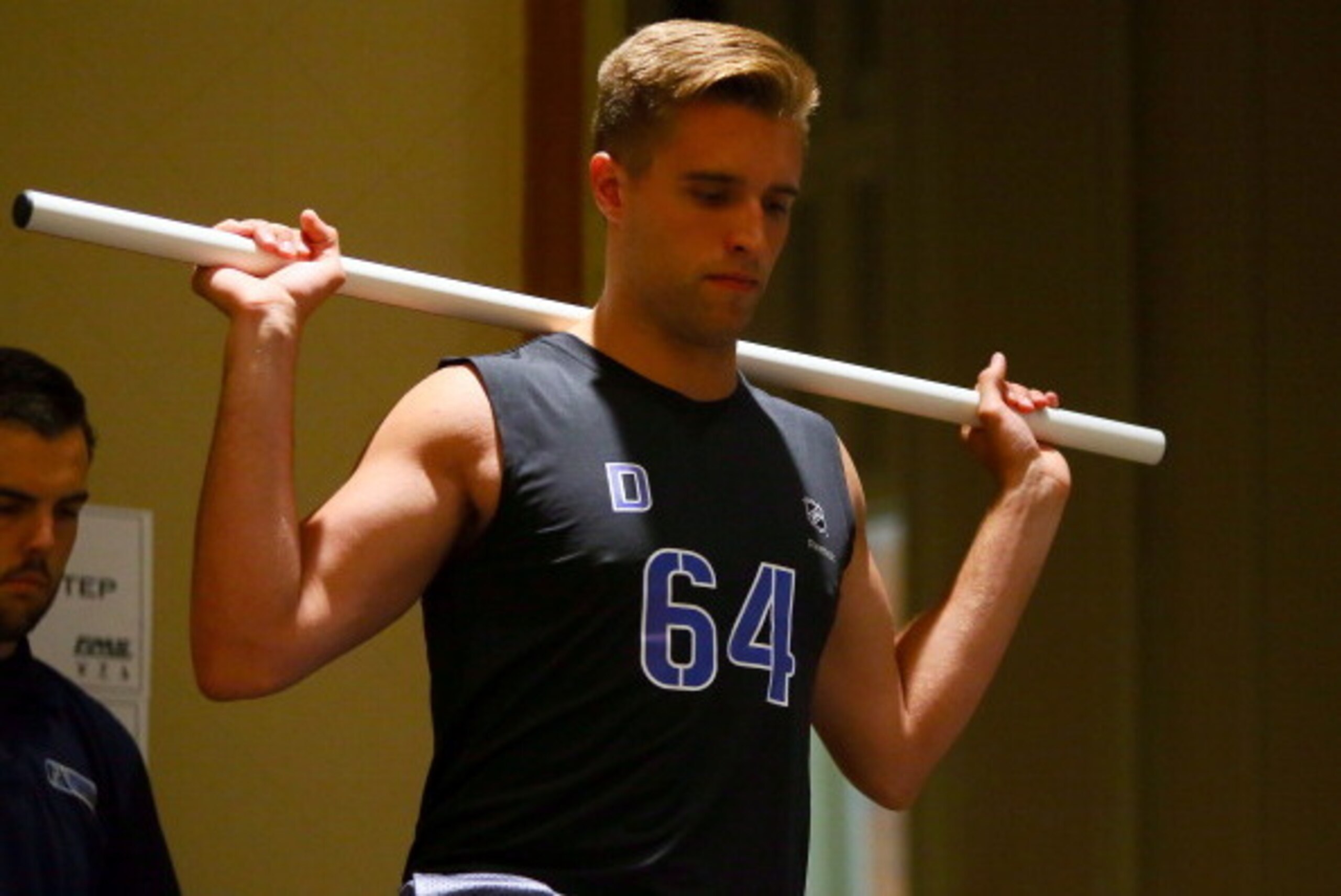 TORONTO - CANADA - MAY 29:  Aaron Ekblad performs a test during the Functional Movement screening at the NHL Combine May 29, 2014 at the Westin Bristol in Toronto, Ontario, Canada. (Photo by Graig Abel/NHLI  via Getty Images)