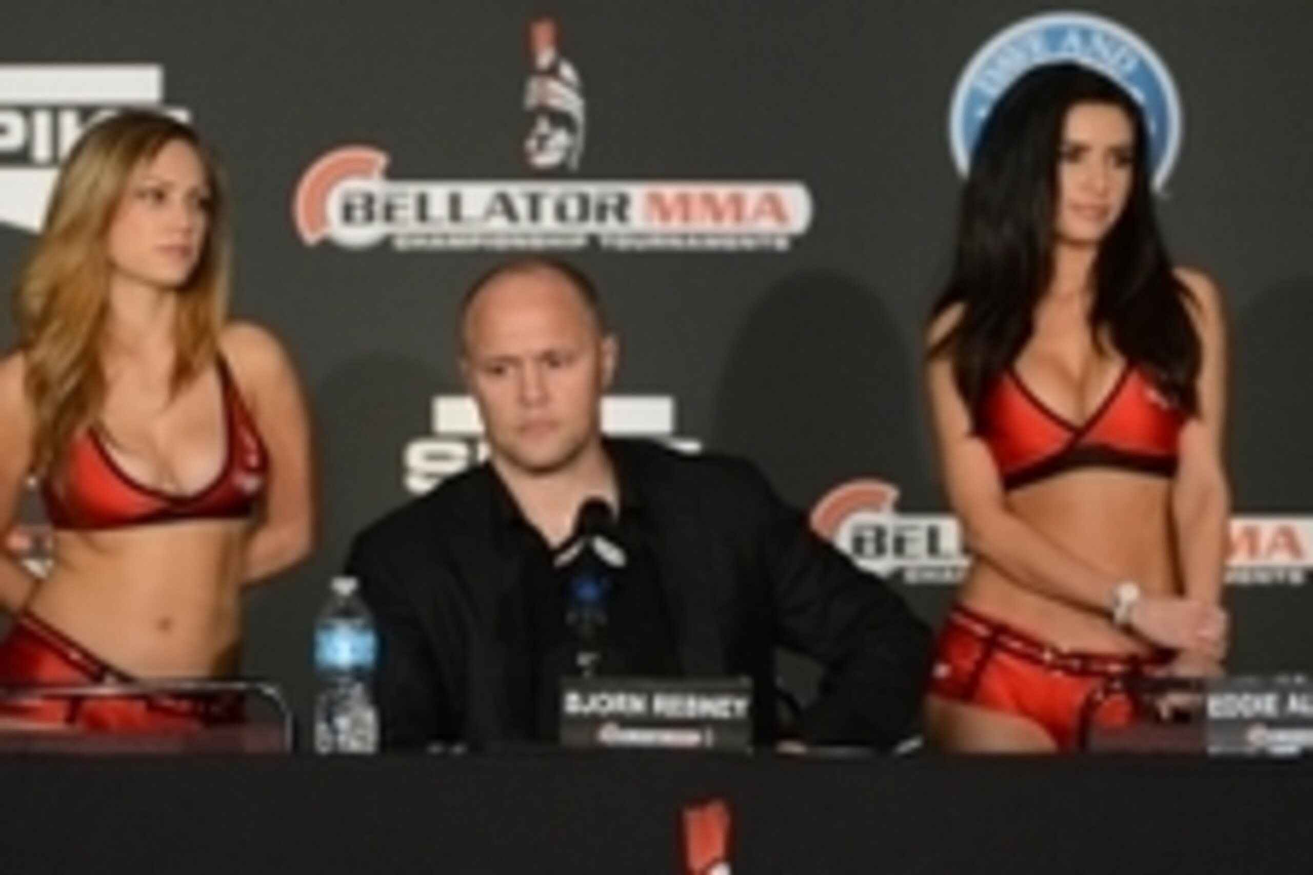 Nov 2, 2013; Long Beach, CA, USA;   Bellator chief executive officer Bjorn Rebney at the post fight press conference after the Bellator MMA fight night at the Long Beach Arena. Alvarez won the fight. Mandatory Credit: Jayne Kamin-Oncea-USA TODAY Sports