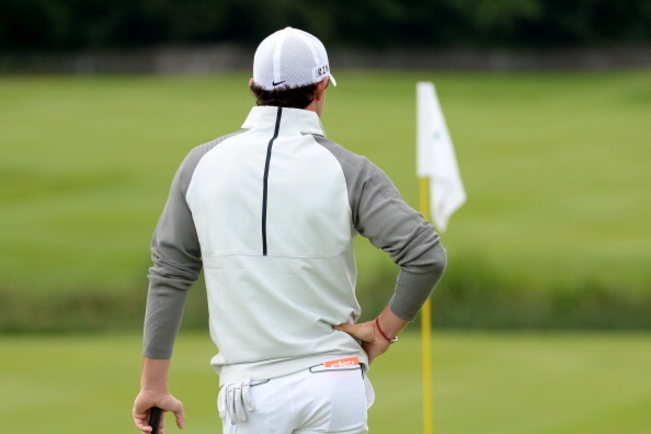 CORK, IRELAND - JUNE 19:  Rory McIlroy of Northern Ireland waiting to putt on the par for 12th hole during the first round of the Irish Open at the Fota Island Resort on June 19, 2014 in Cork, Ireland.  (Photo by Ross Kinnaird/Getty Images)