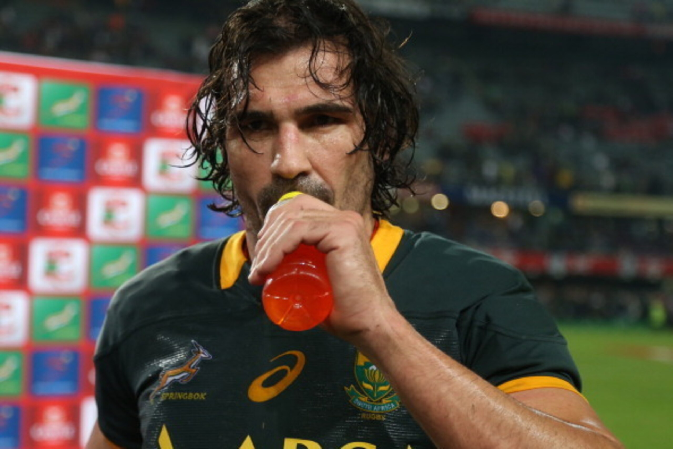 DURBAN, SOUTH AFRICA - JUNE 14: Victor Matfield (captain) of South Africa during the Incoming Tour match between South Africa and Wales at Growthpoint Kings Park on June 14, 2014 in Durban, South Africa. (Photo by Steve Haag/Gallo Images/Getty Images)