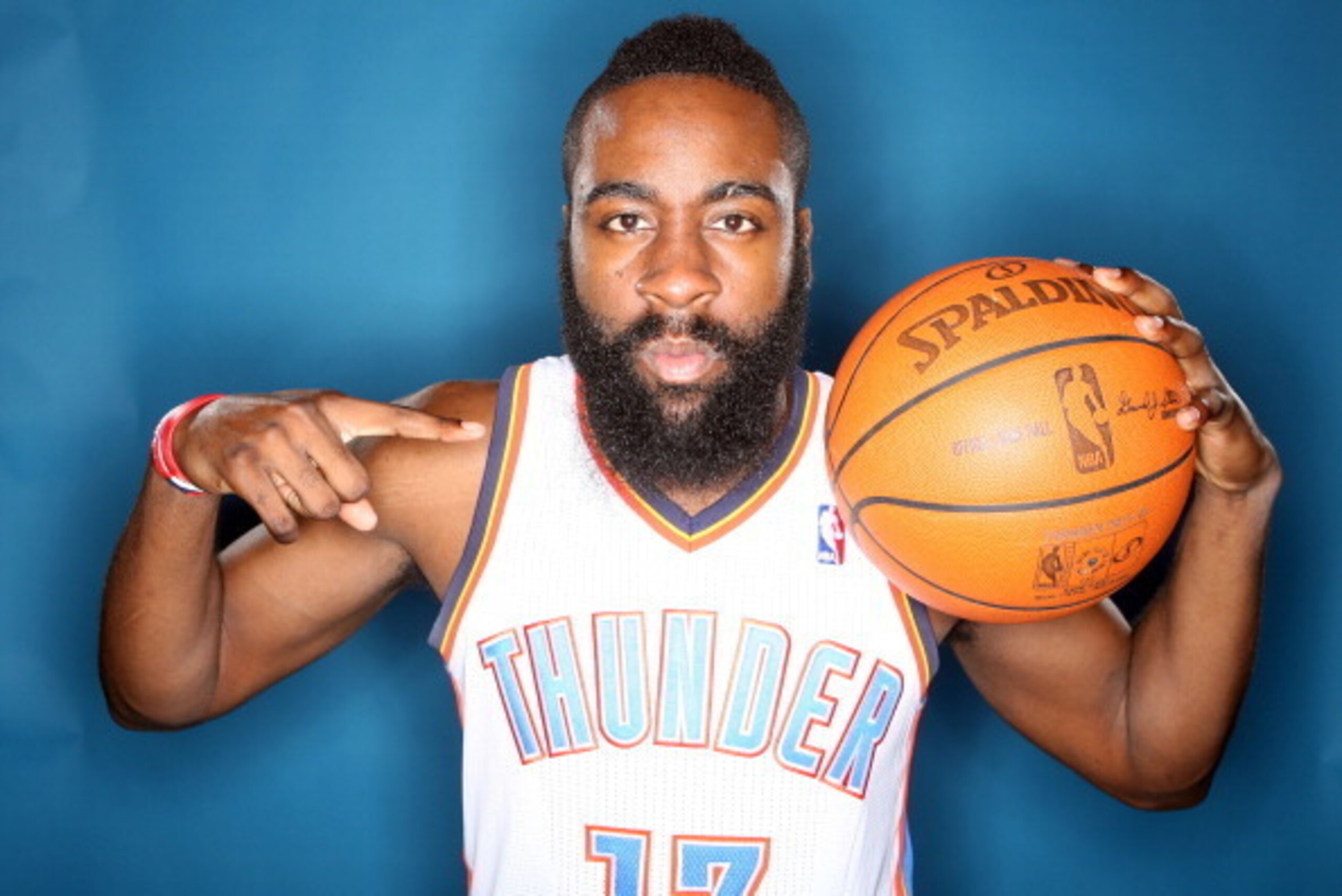 OKLAHOMA CITY, OK - DECEMBER 13: James Harden #13 poses for a portrait during 2011 NBA Media Day on December 13, 2011 at the Oklahoma City Arena in Oklahoma City, Oklahoma. NOTE TO USER: User expressly acknowledges and agrees that, by downloading and or u