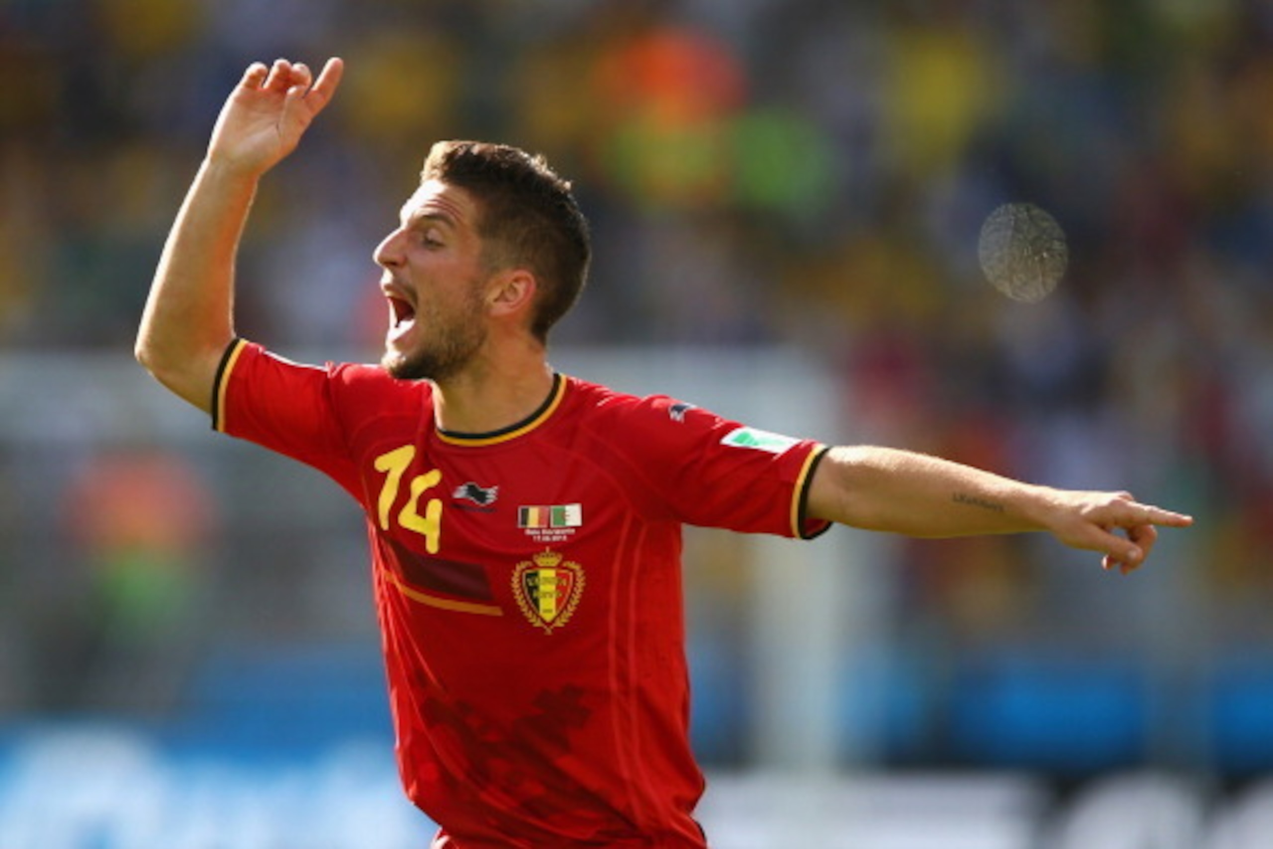 BELO HORIZONTE, BRAZIL - JUNE 17:  Dries Mertens of Belgium reacts during the 2014 FIFA World Cup Brazil Group H match between Belgium and Algeria at Estadio Mineirao on June 17, 2014 in Belo Horizonte, Brazil.  (Photo by Paul Gilham/Getty Images)