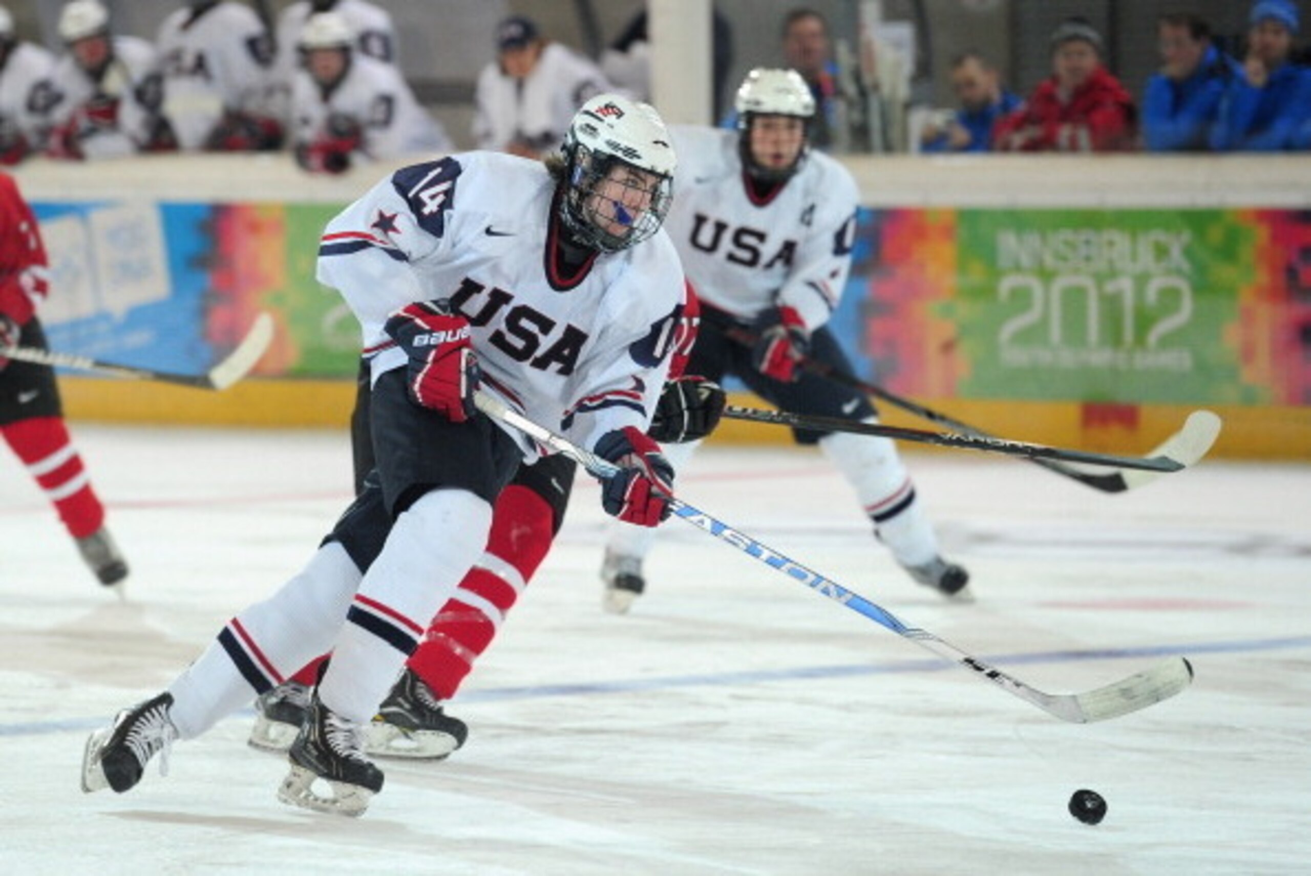 INNSBRUCK, AUSTRIA - JANUARY 15: Ryan Macinnis of USA in action during the Ice Hockey match between USA and Canada at the Olympicworld on January 15, 2012 in Innsbruck, Austria. (Photo by Shaun Botterill/Getty Images) INNSBRUCK, AUSTRIA - JANUARY 15: Ryan Macinnis of USA in action during the Ice Hockey match between USA and Canada at the Olympicworld on January 15, 2012 in Innsbruck, Austria. (Photo by Shaun Botterill/Getty Images)