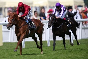 ASCOT, ENGLAND - JUNE 20: Eagle Top ridden by William Buick breaks away to win the King Edward VII  stakes on day four of Royal Ascot at Ascot Racecourse on June 20, 2014 in Ascot, England. (Photo by Steve Bardens/Getty Images)