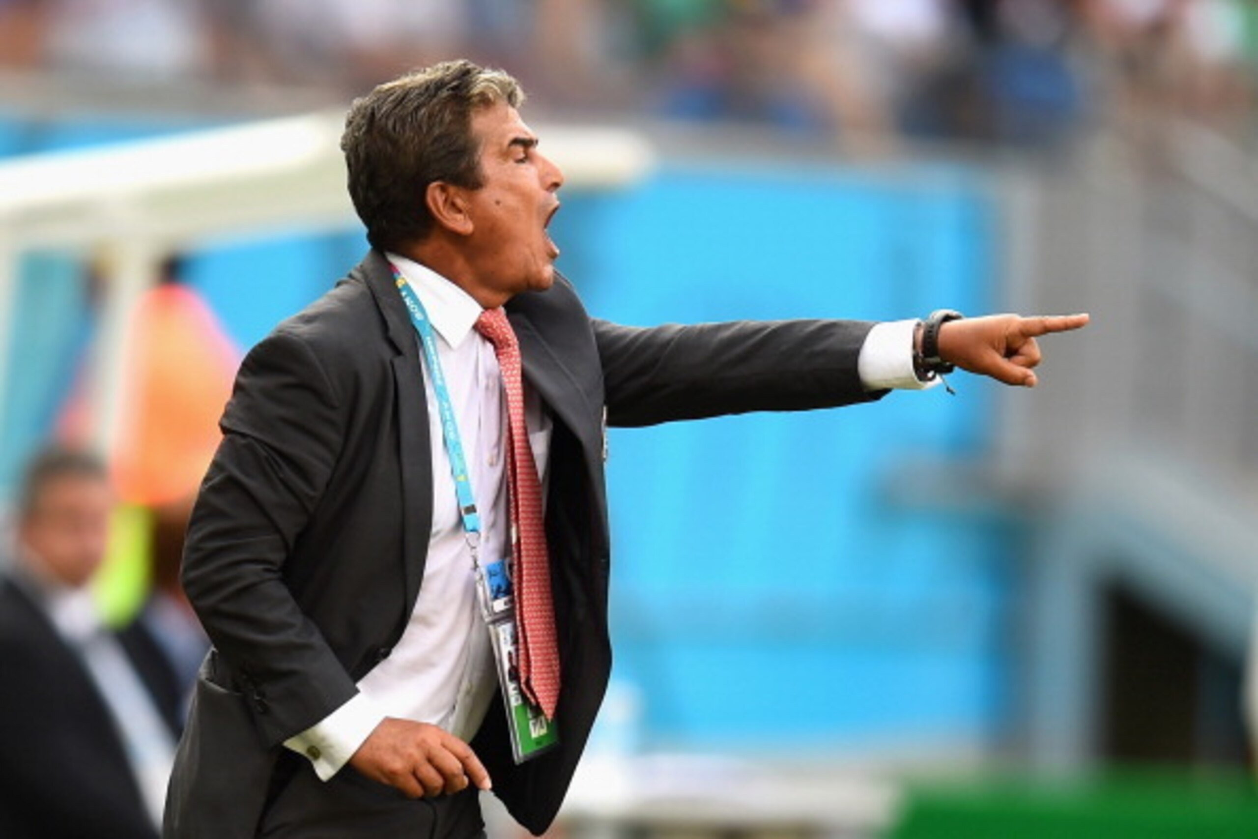 RECIFE, BRAZIL - JUNE 20:  Head coach Jorge Luis Pinto of Costa Rica  gestures before the 2014 FIFA World Cup Brazil Group D match between Italy and Costa Rica at Arena Pernambuco on June 20, 2014 in Recife, Brazil.  (Photo by Jamie McDonald/Getty Images)