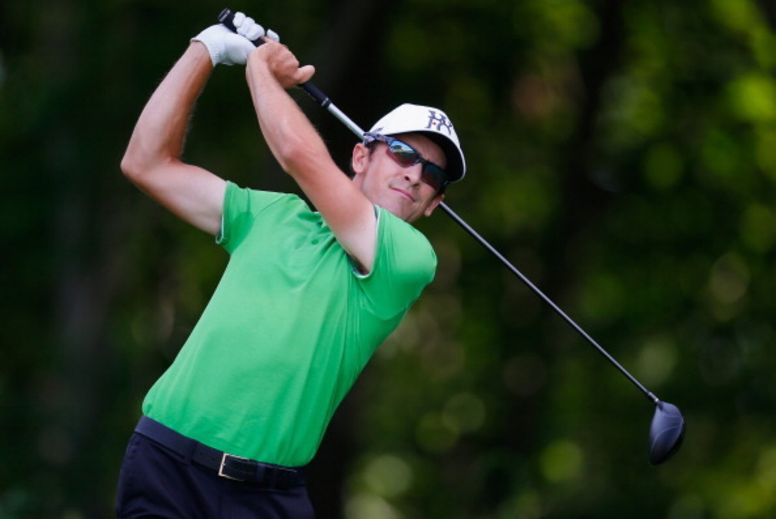 CROMWELL, CT - JUNE 20:  Scott Langley of the United States watches his tee shot on the 12th hole during the second round of the Travelers Championship golf tournament at the TPC River Highlands on June 20, 2014 in Cromwell, Connecticut.  (Photo by Jeff H
